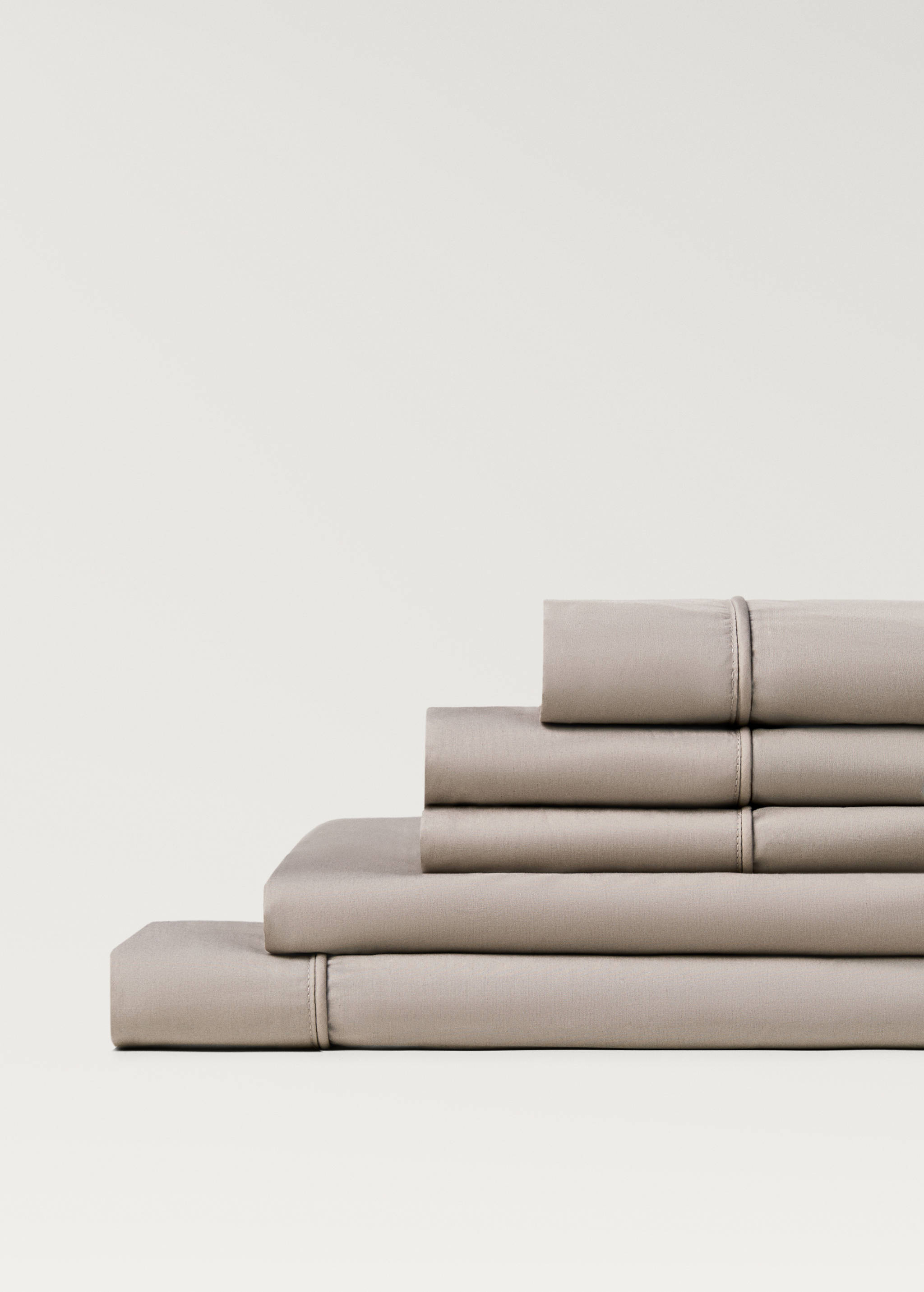500 threads cotton percale fitted sheet Single bed - Details of the article 1