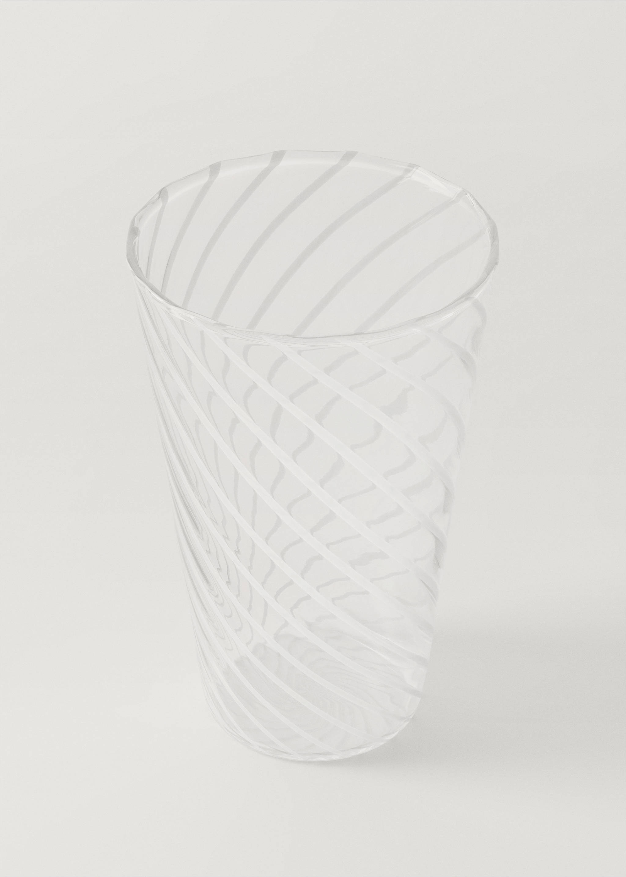Medium borosilicate glass with coloured spiral - Details of the article 1, White. Ref: 87052928-00.