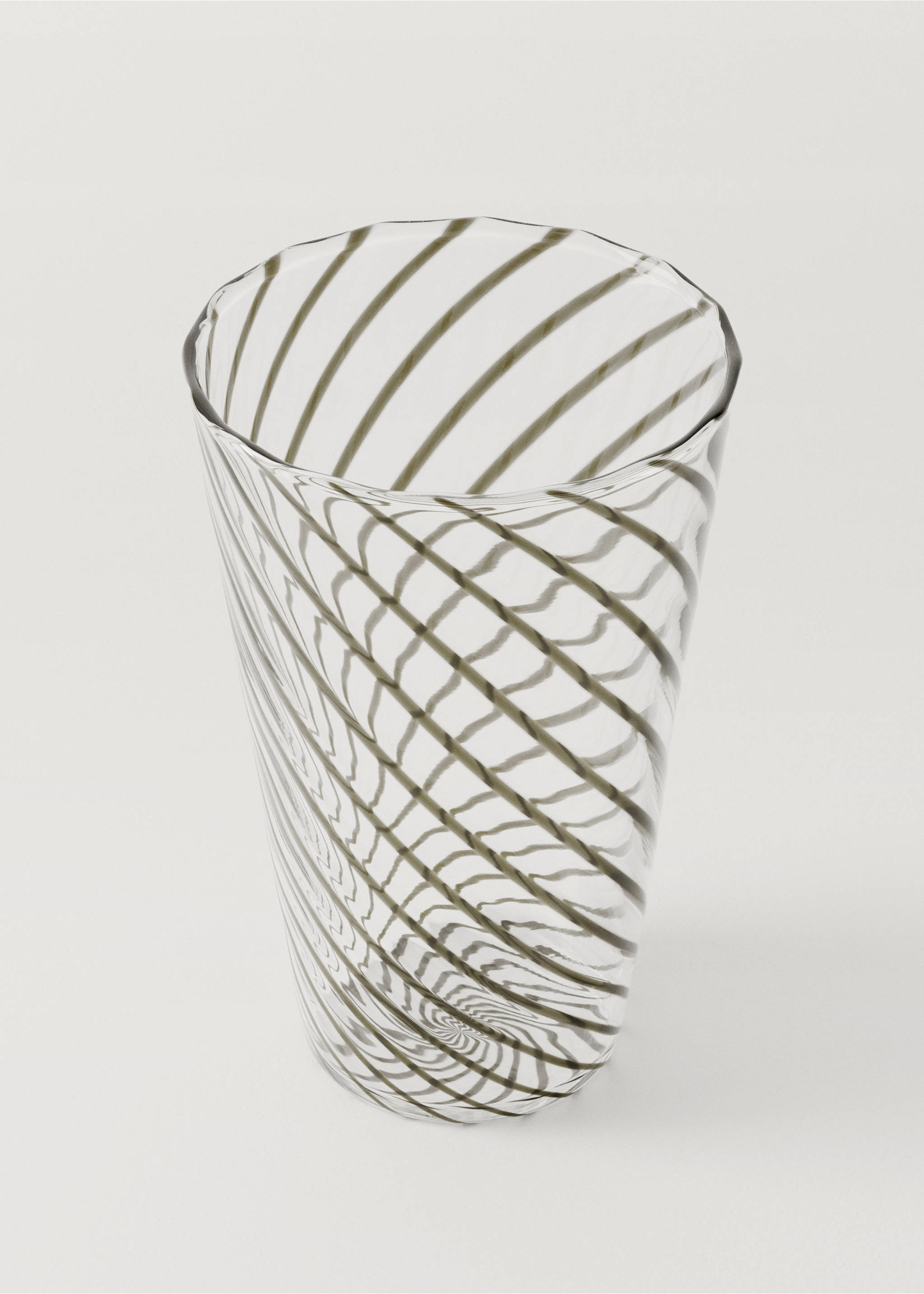 Medium borosilicate glass with coloured spiral - Details of the article 1, Black. Ref: 87052928-00.