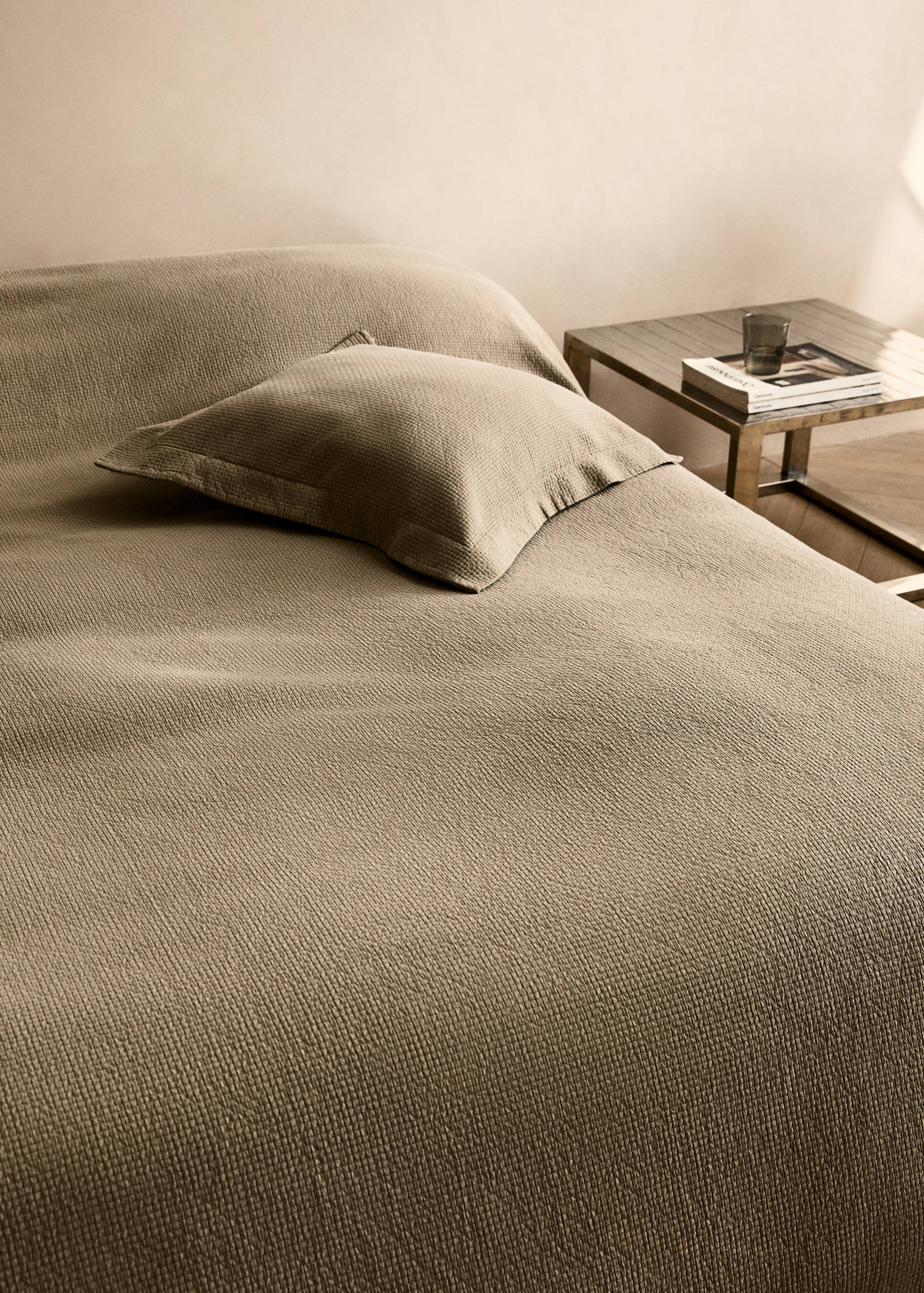 Cotton jacquard mini-check bedspread for 180/200 cm bed - Details of the article 7