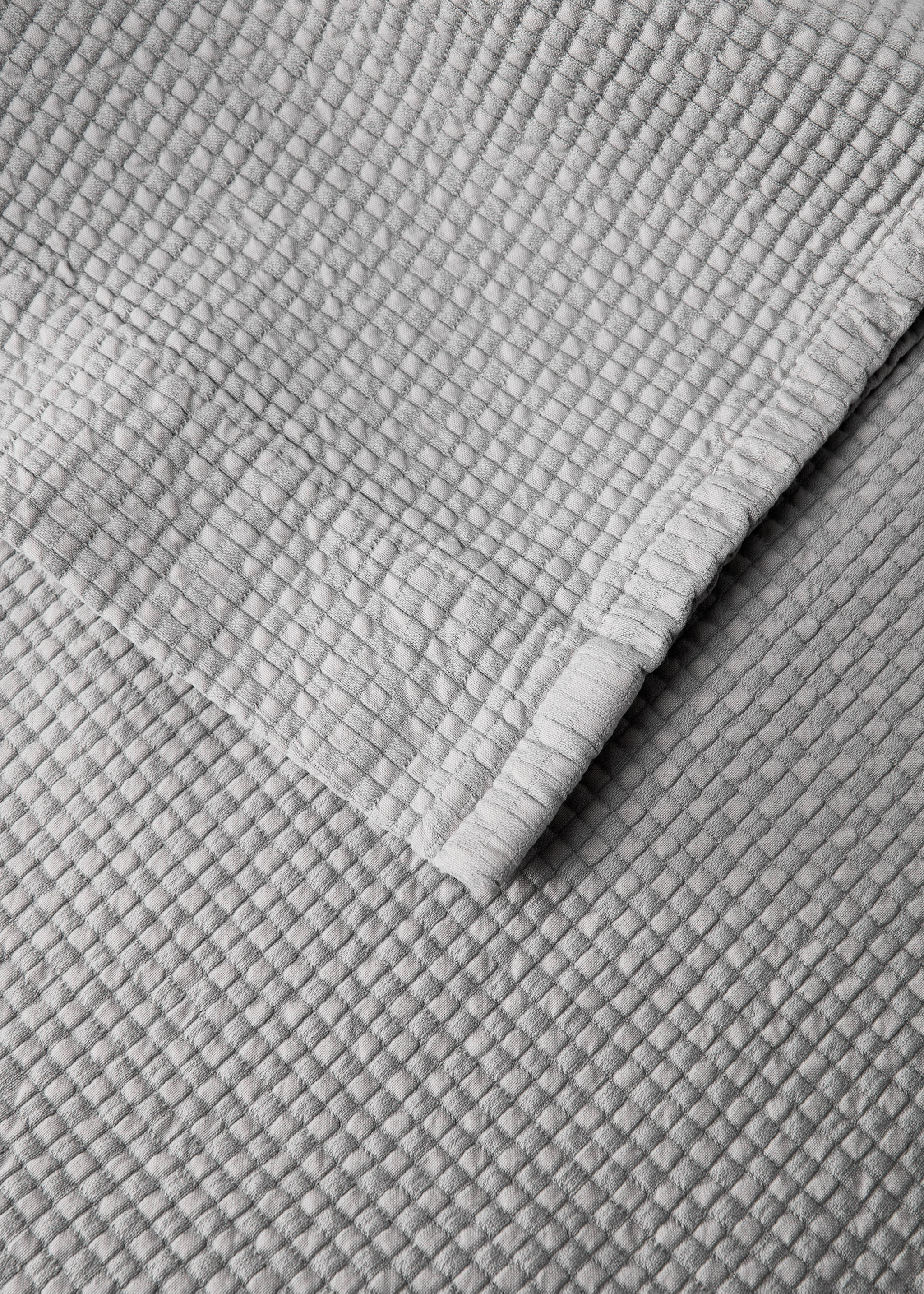 Cotton jacquard mini-check bedspread for 180/200 cm bed - Details of the article 2, Grey. Ref: 87052944-00.