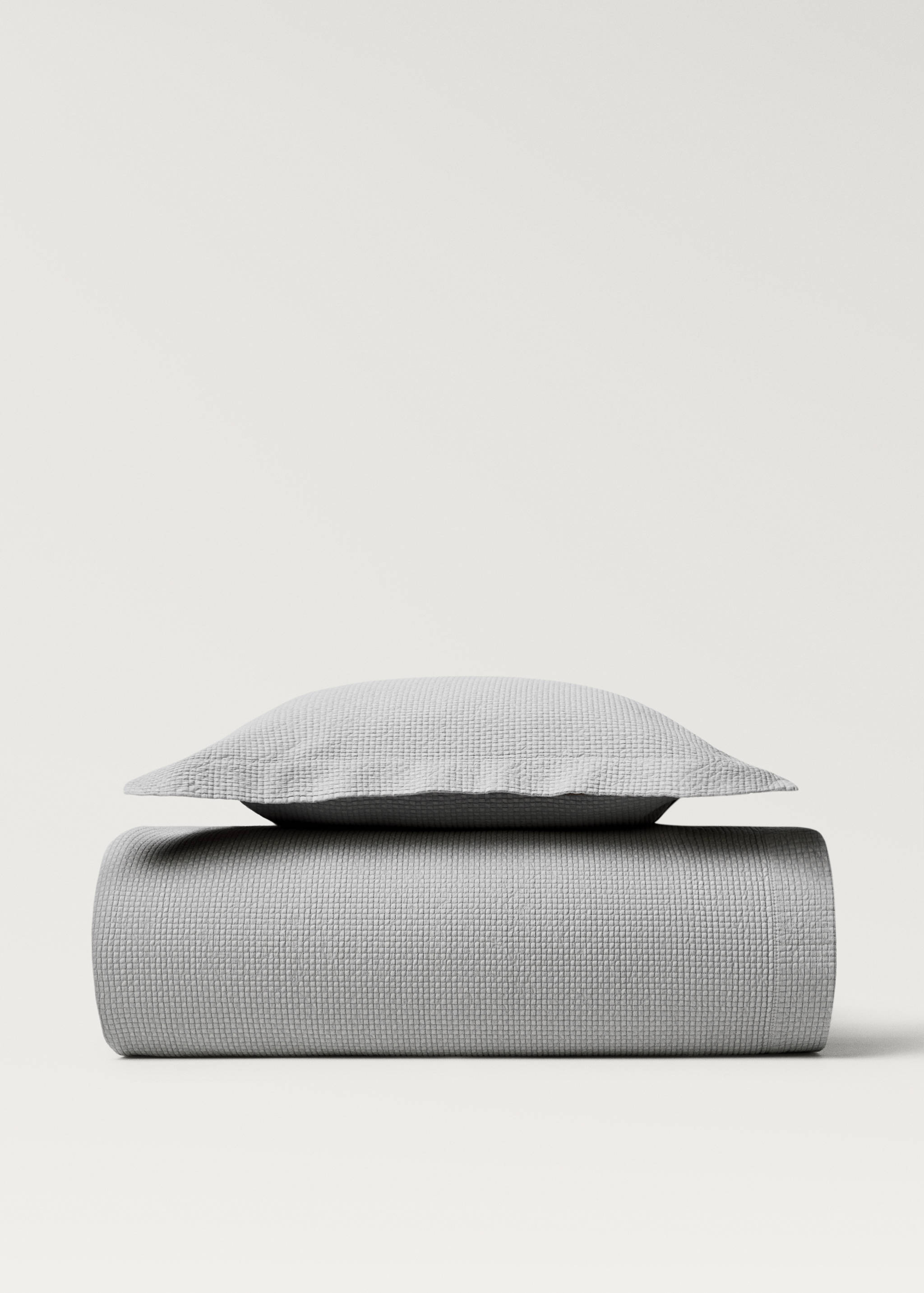 Cotton jacquard mini-check bedspread for 180/200 cm bed - Details of the article 3