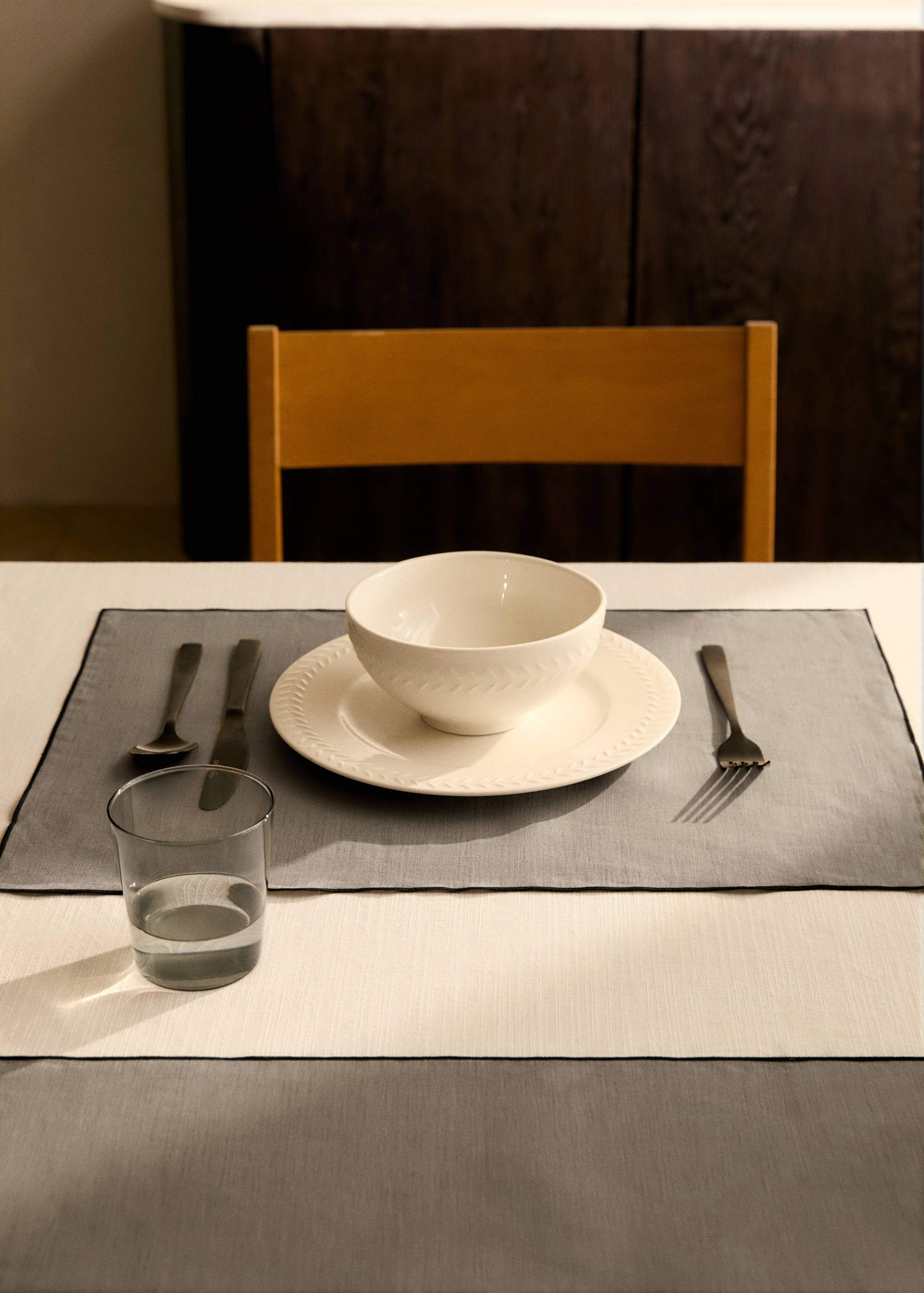 Tischset aus Leinen mit Bordüre - Allgemeine Ansicht