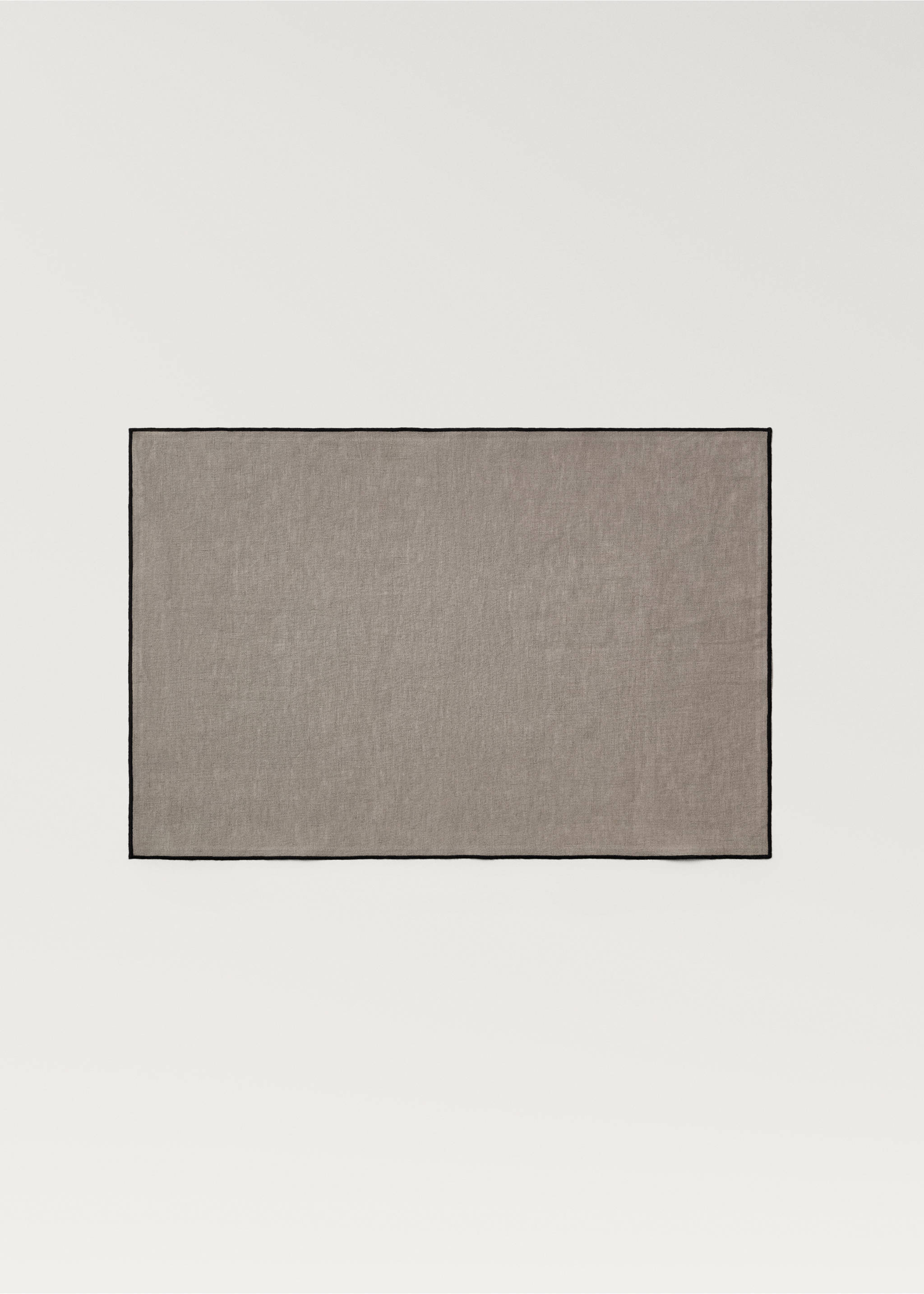 Tischset aus Leinen mit Bordüre - Artikel ohne Model, Hellgrau/Pastellgrau. Ref: 87052948-00.