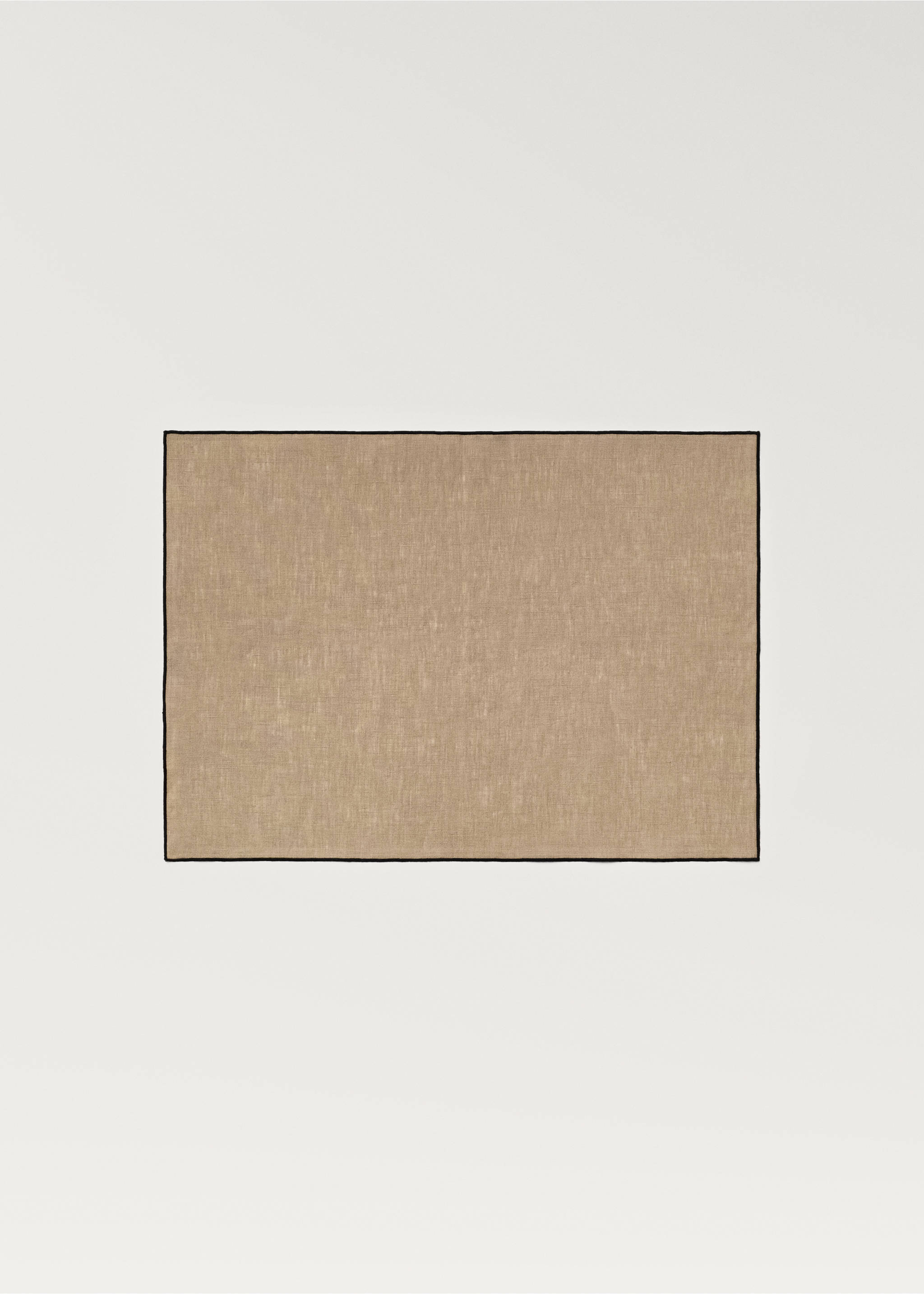 Linen placemat with ribbed detail - Article without model, Light/Pastel Brown. Ref: 87052948-00.