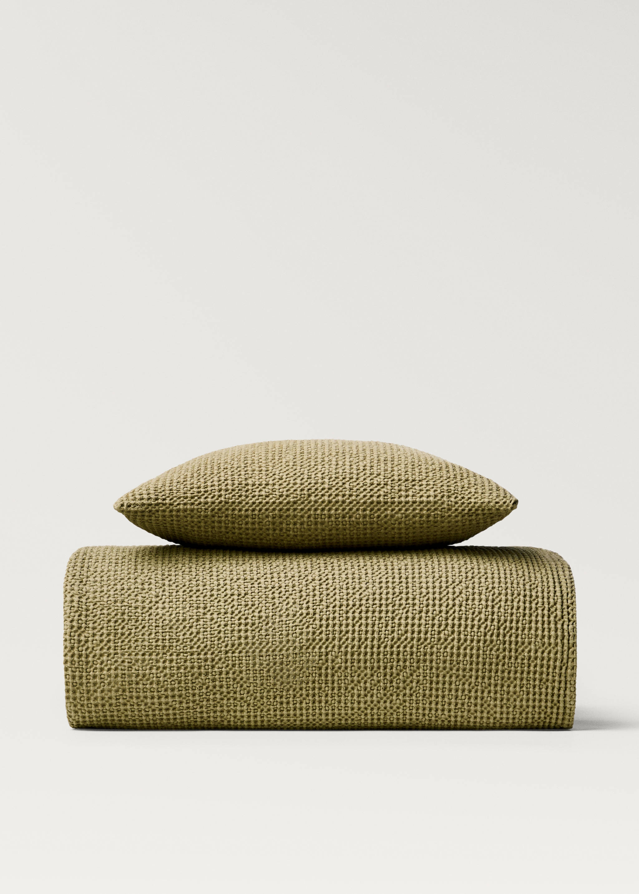 Garment-dyed waffle cotton bedspread for 130/150 cm bed - Details of the article 4