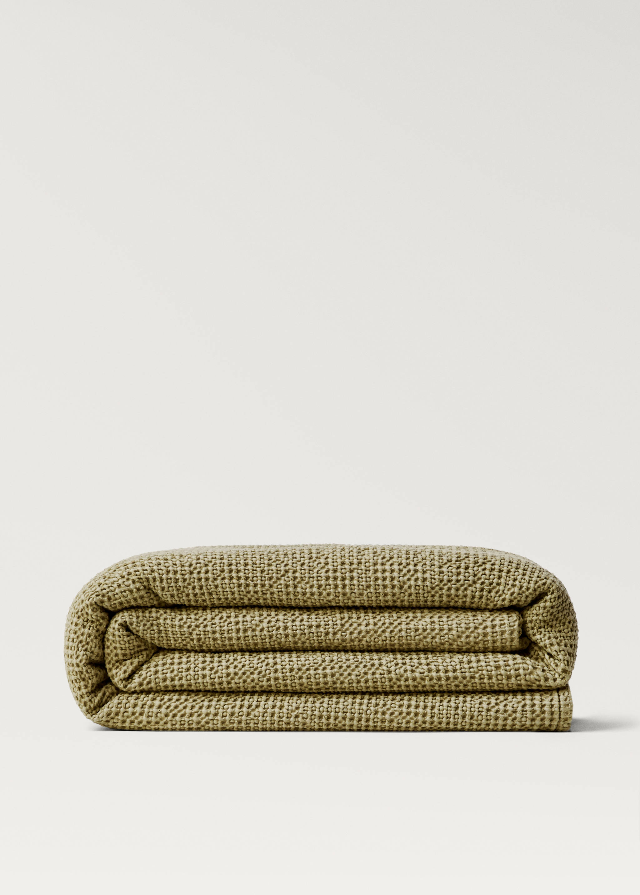Garment-dyed waffle cotton bedspread for 130/150 cm bed - Article without model