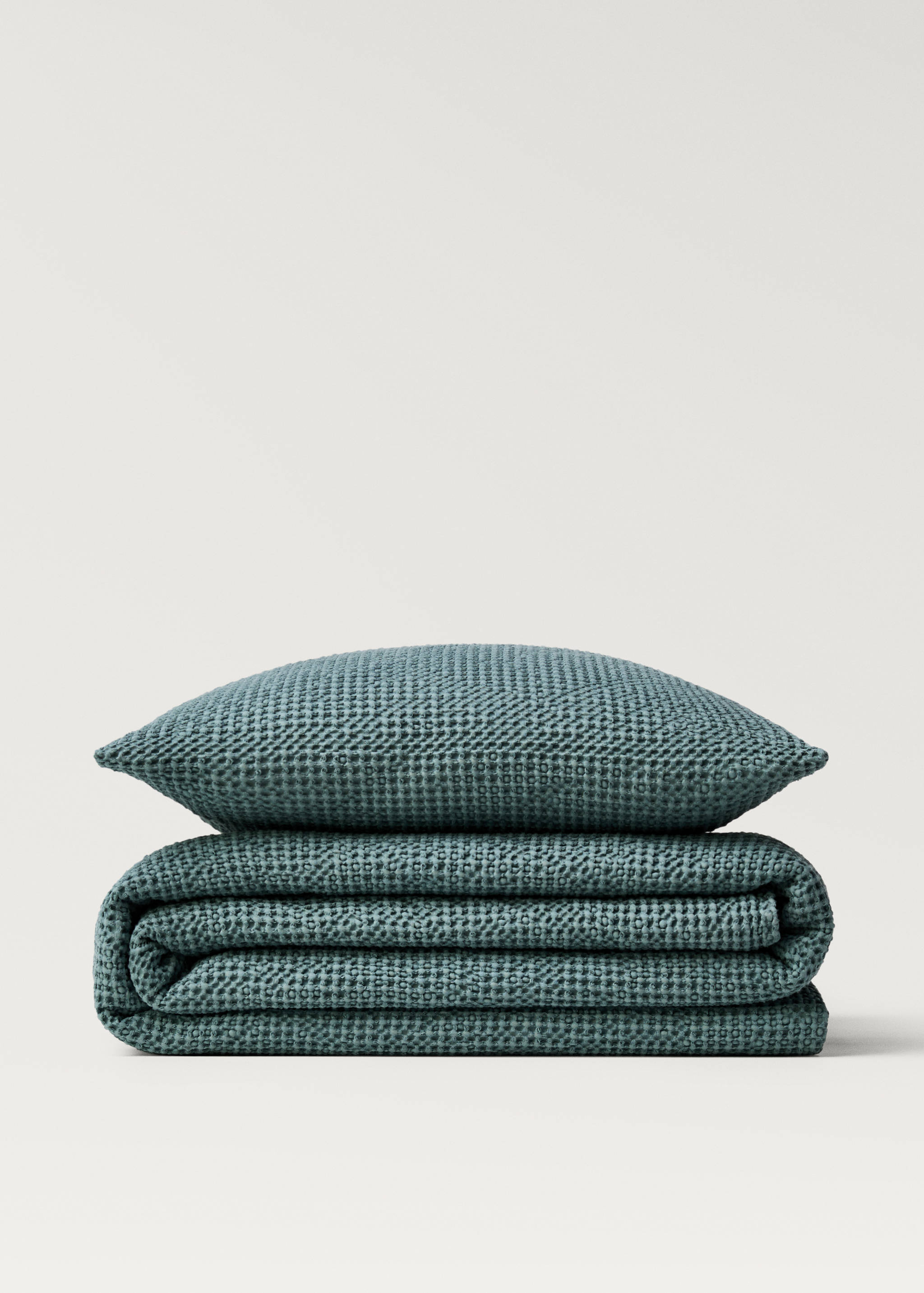 Garment-dyed waffle cotton bedspread for 130/150 cm bed - Details of the article 3