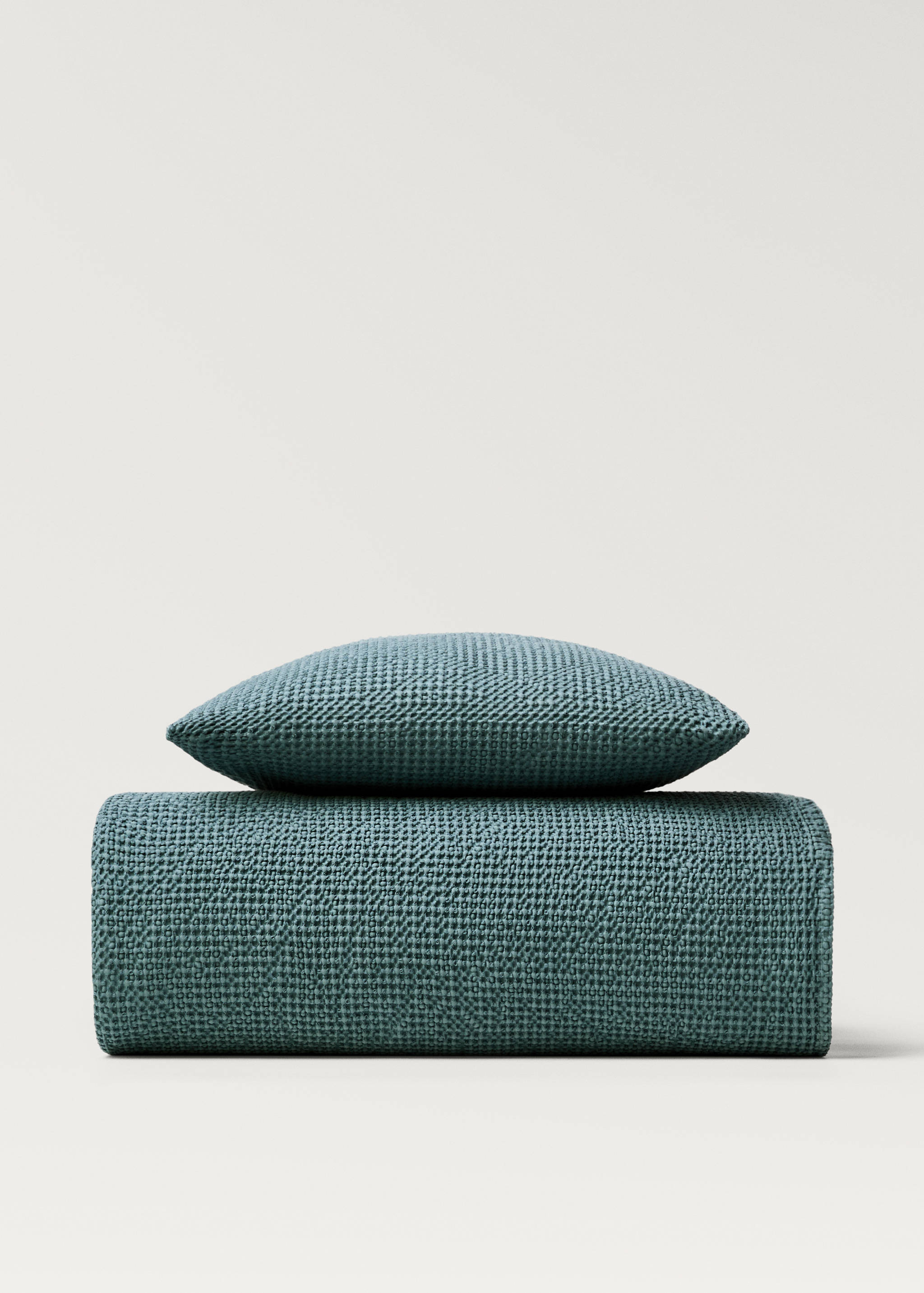 Garment-dyed waffle cotton bedspread for 130/150 cm bed - Details of the article 4
