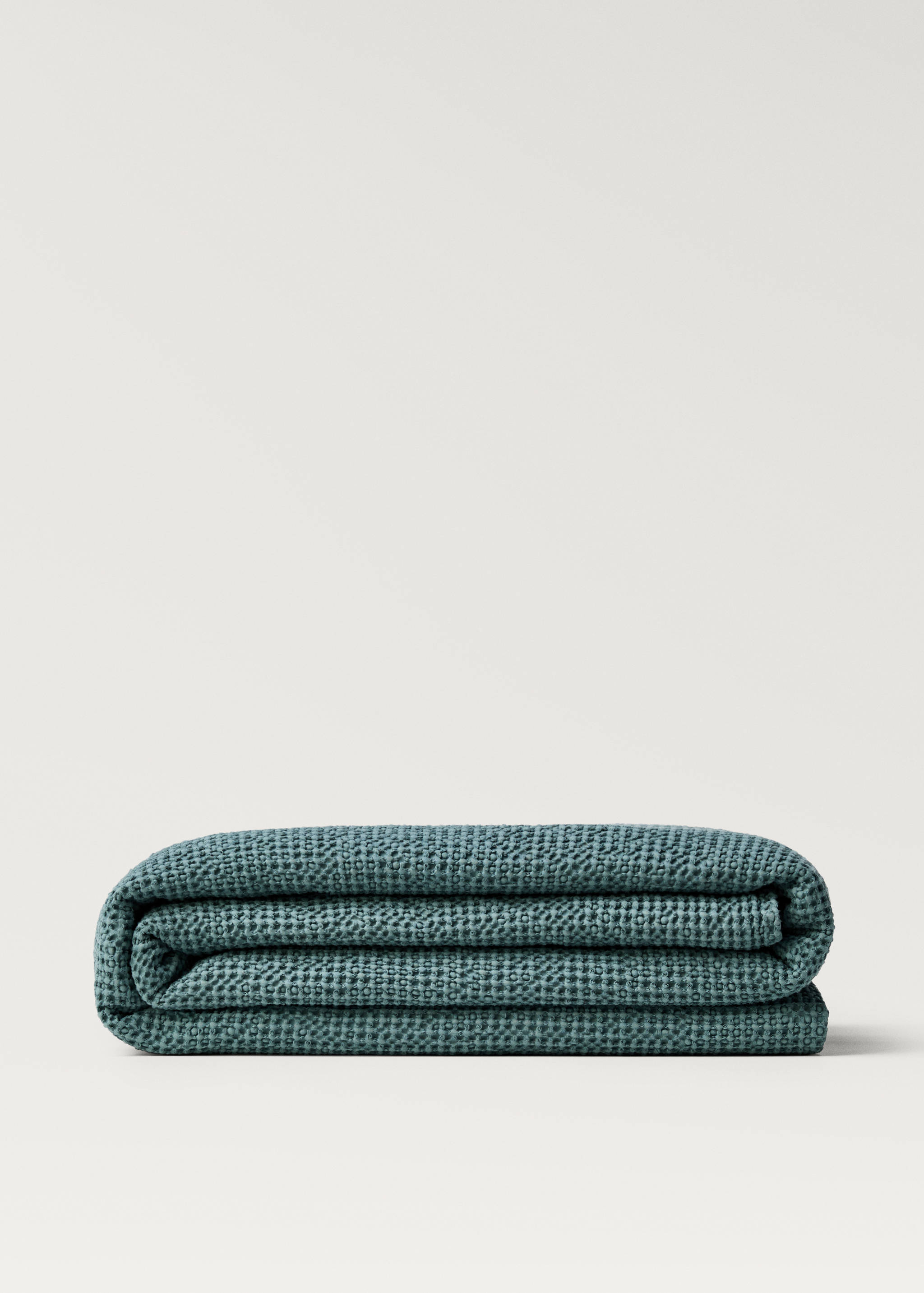 Garment-dyed waffle cotton bedspread for 130/150 cm bed - Article without model