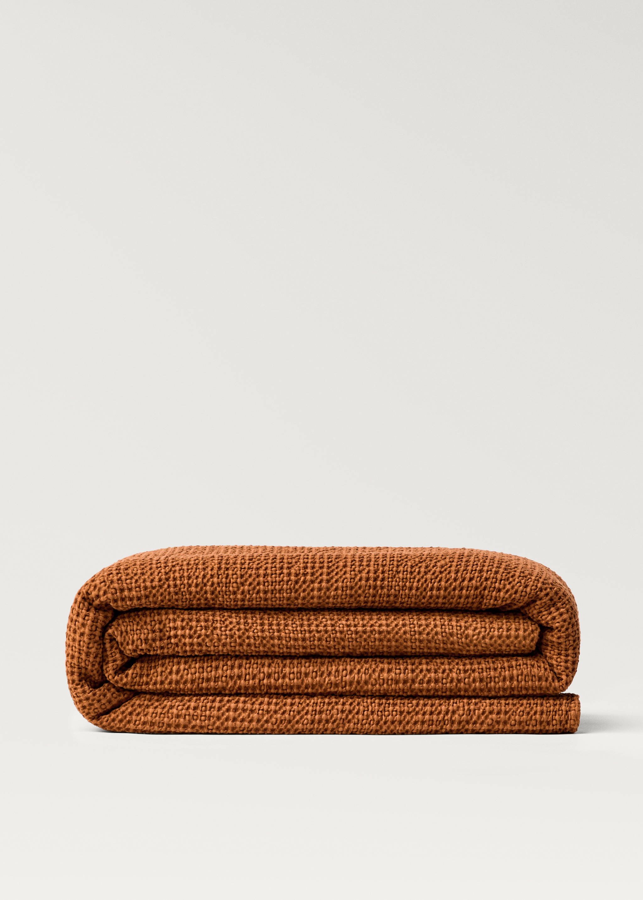 Stückgefärbte Tagesdecke aus Baumwolle mit Waffelstruktur für 130/150 cm Bett - Artikel ohne Model