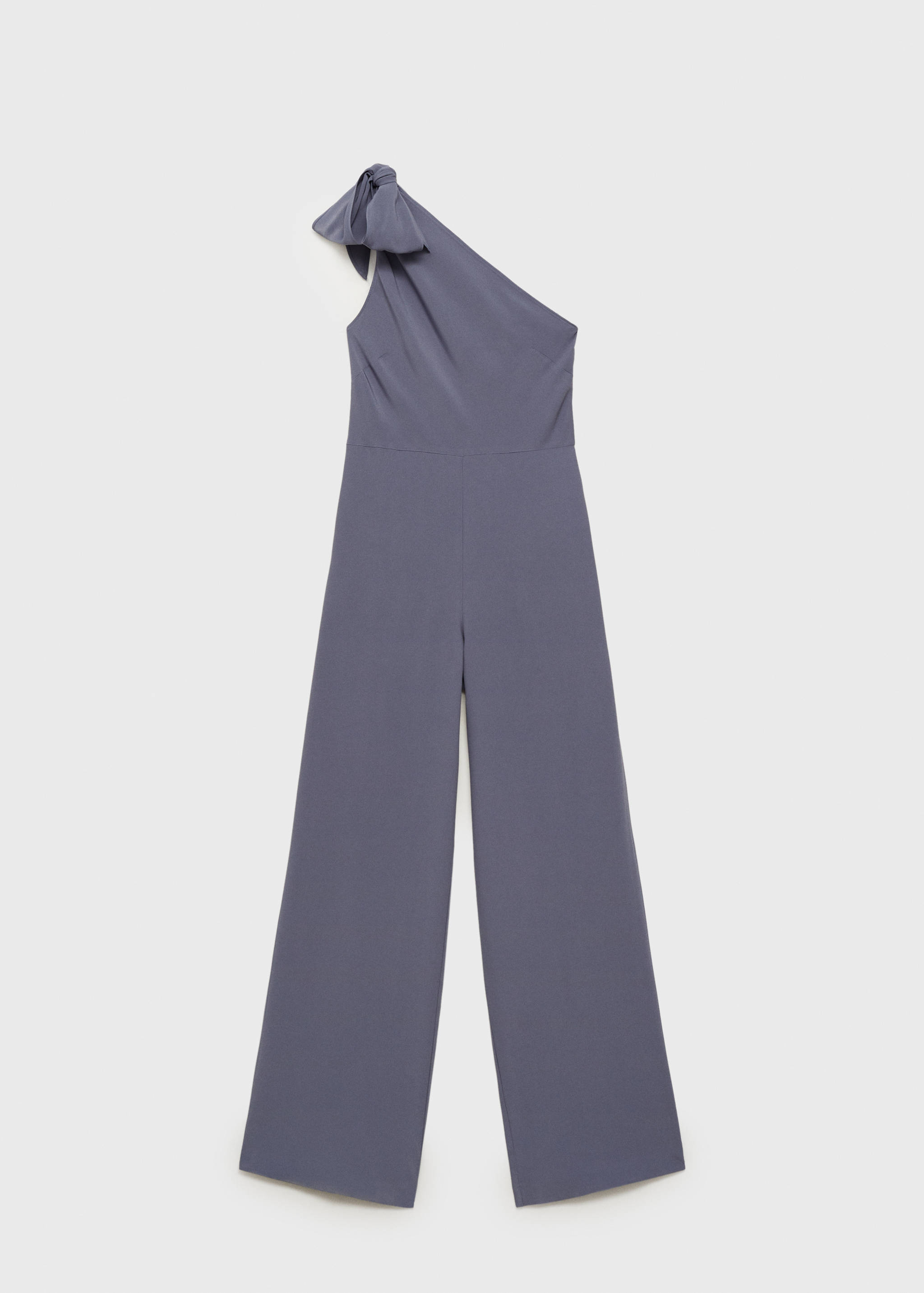 Asymmetrische satijnen jumpsuit met strik - Artikel zonder model