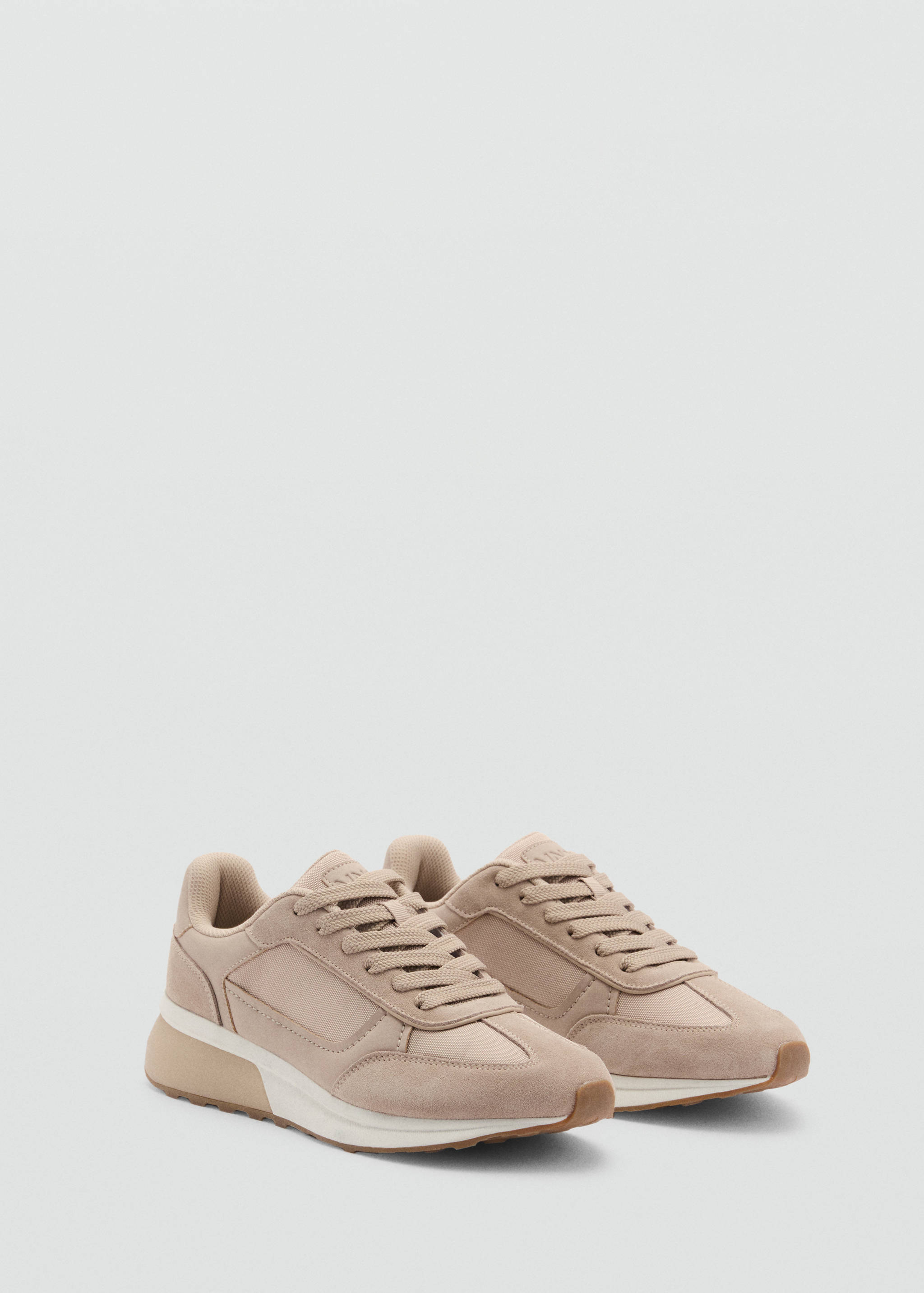 Leather mixed sneakers - Medium plane