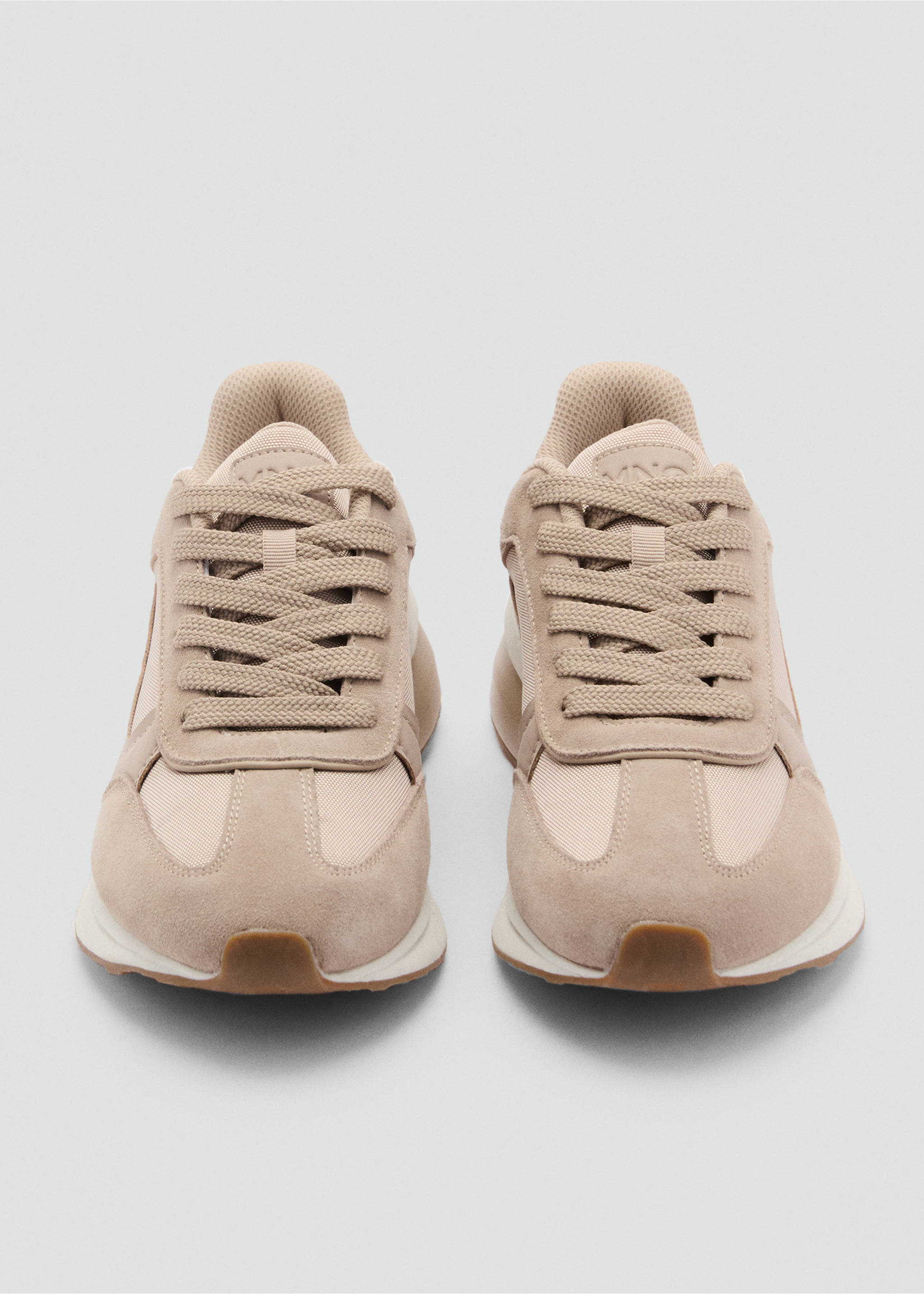 Kombinierte Leder-Sneakers - Detail des Artikels 2, Beige. Ref: 87053269-00.