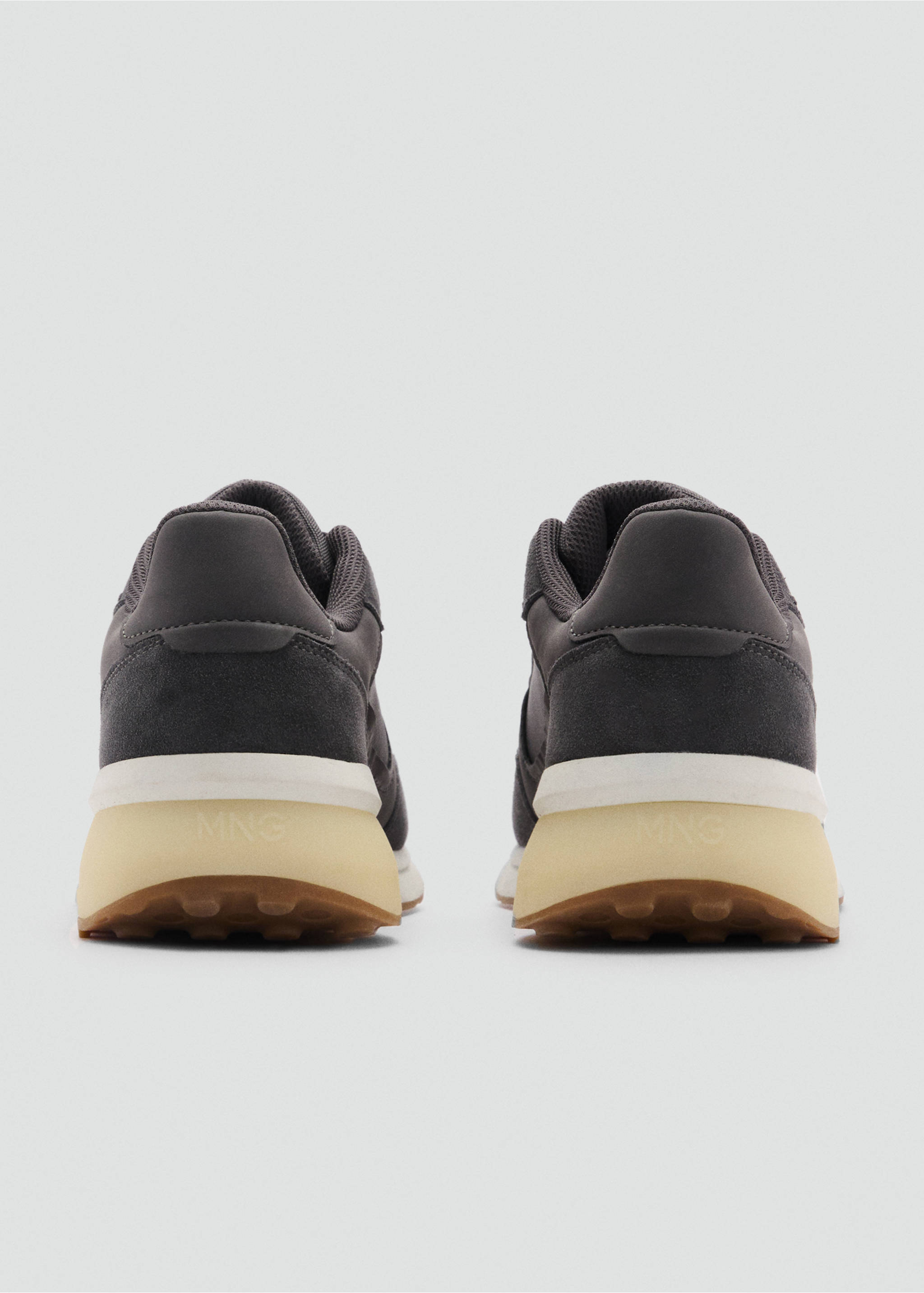 Leather mixed sneakers - Details of the article 2, Grey. Ref: 87053269-00.