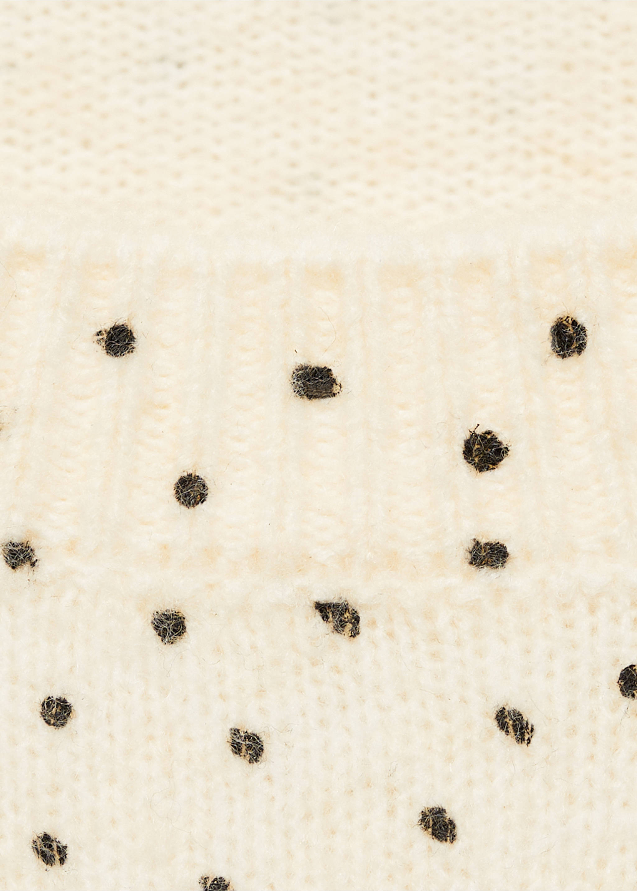 Polka-dot knitted sweater - Details of the article 8, Ecru. Ref: 87053271-00.