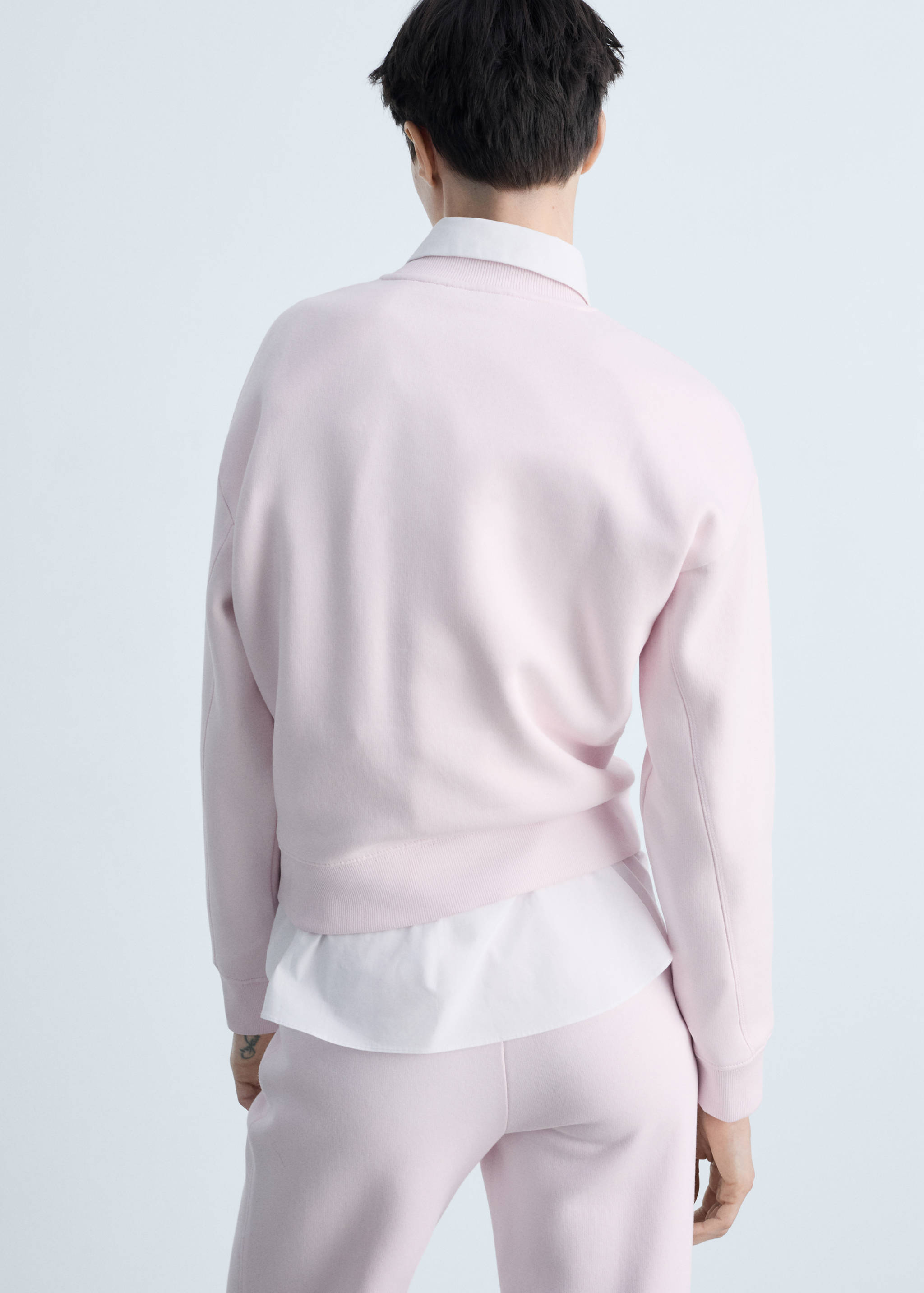 Katoenen sweatshirt met ronde hals - Achterkant van het artikel