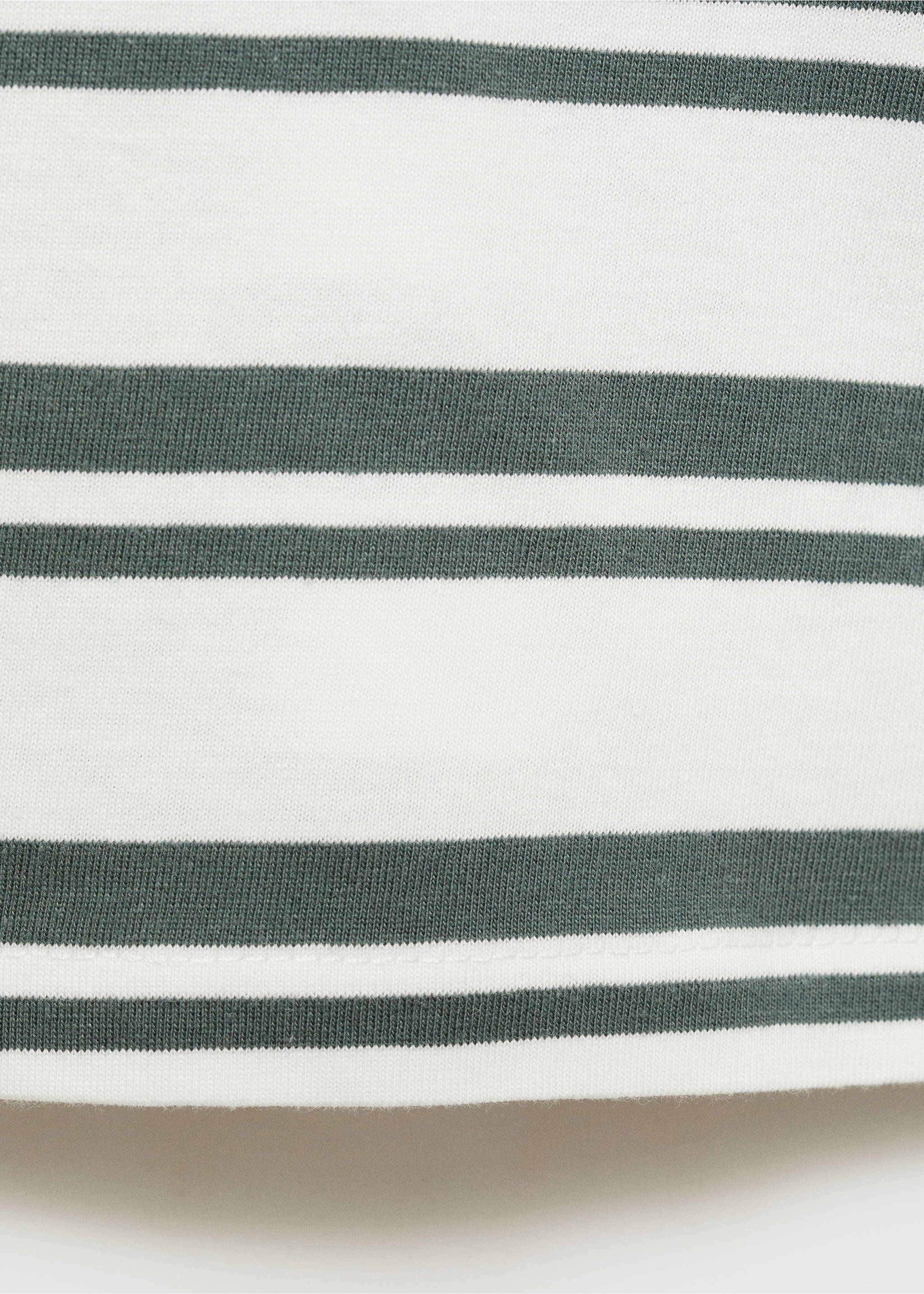 T-shirt 100 % coton rayures - Détail de l'article 0, Vert forêt. Ref: 87053276-00.