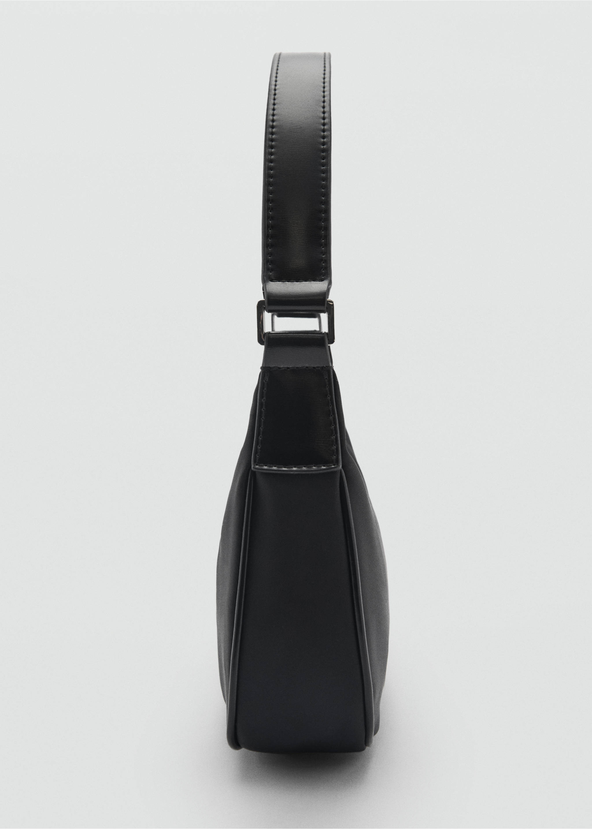 Small nylon shoulder bag - Details of the article 1, Black. Ref: 87053277-00.