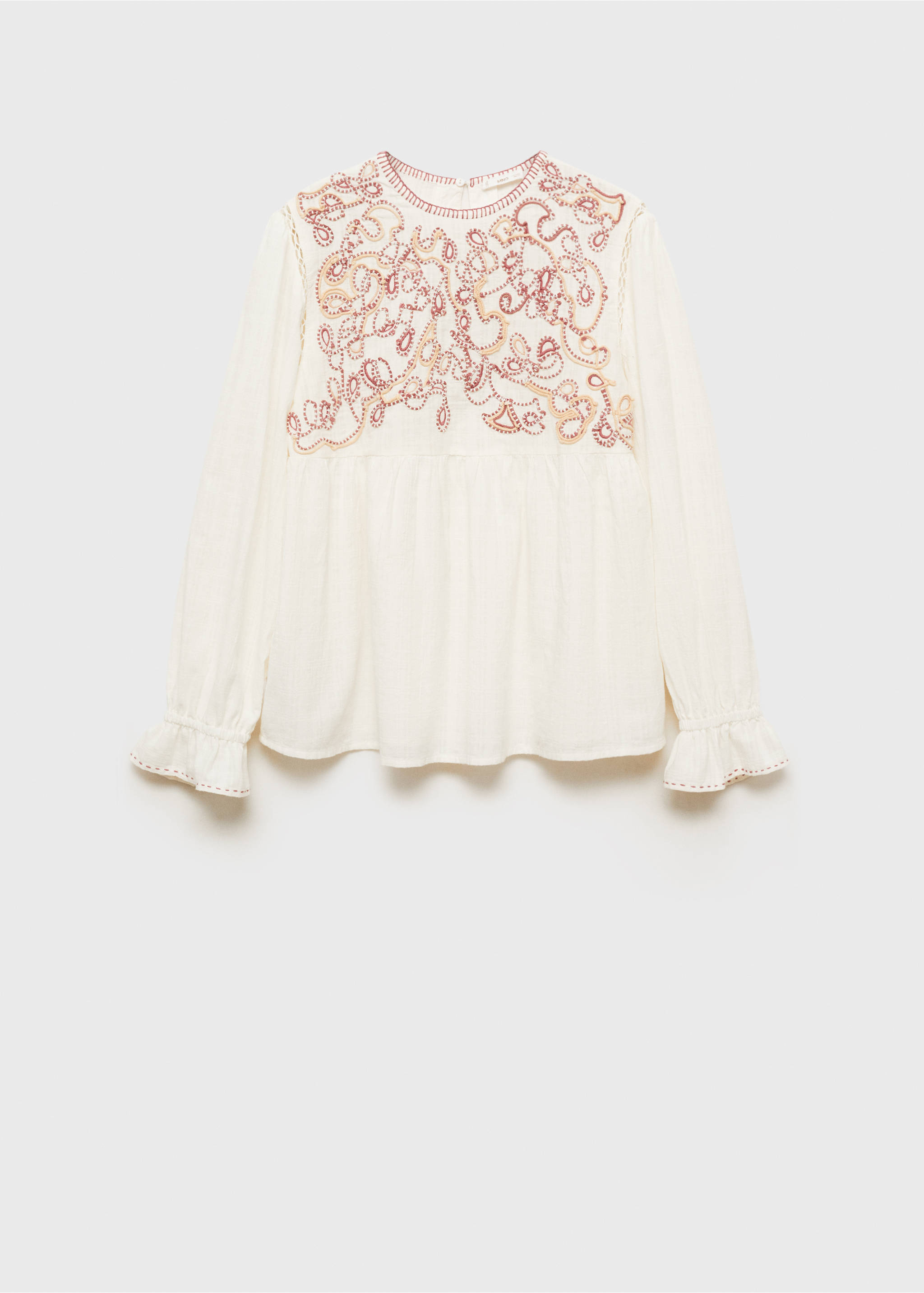 Geborduurde katoenen blouse - Artikel zonder model, Gebroken wit. Ref: 87053278-00.