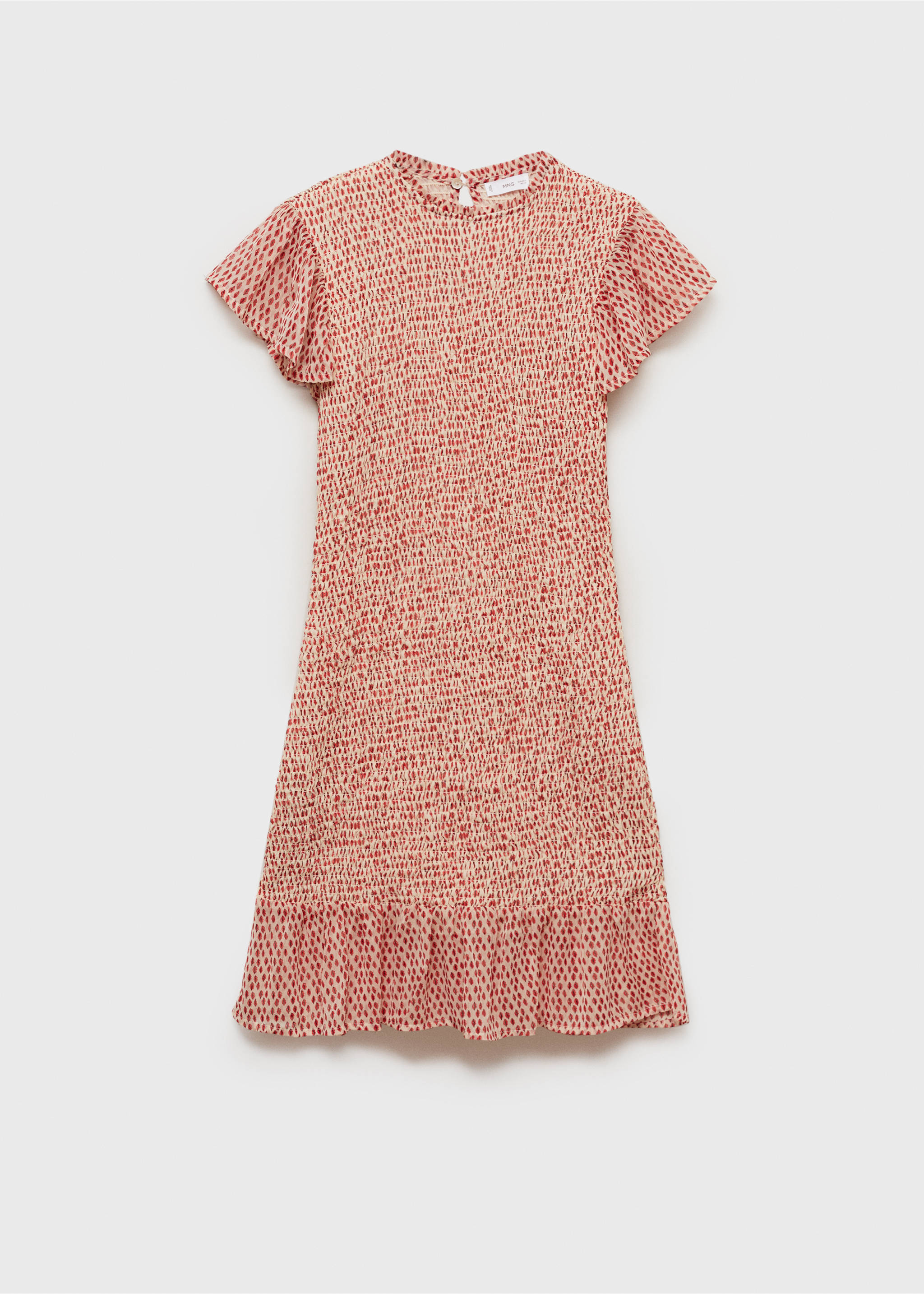 Printed ruched dress - Article without model, Red. Ref: 87053279-00.