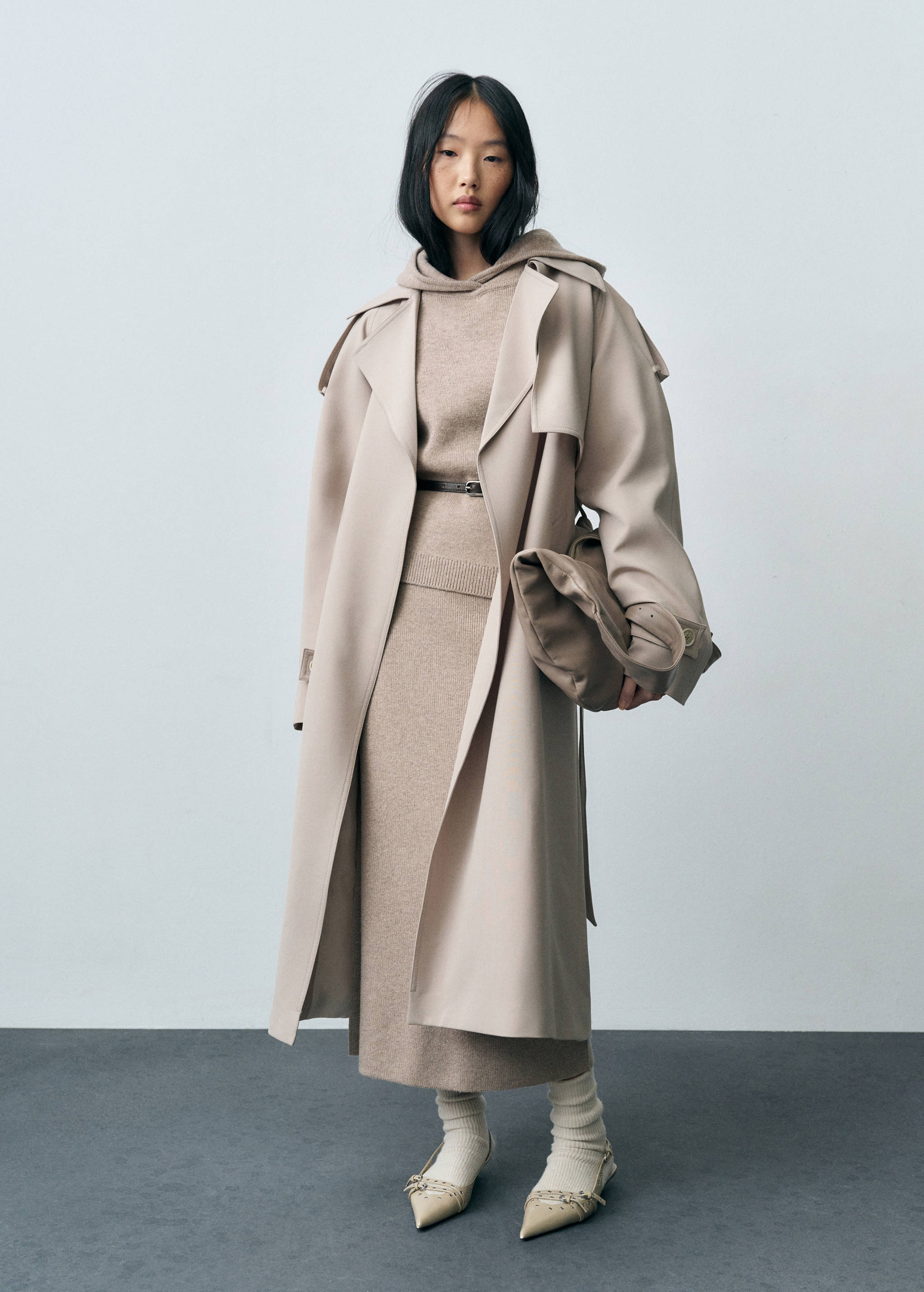 Wool-blend hooded sweater - General plane