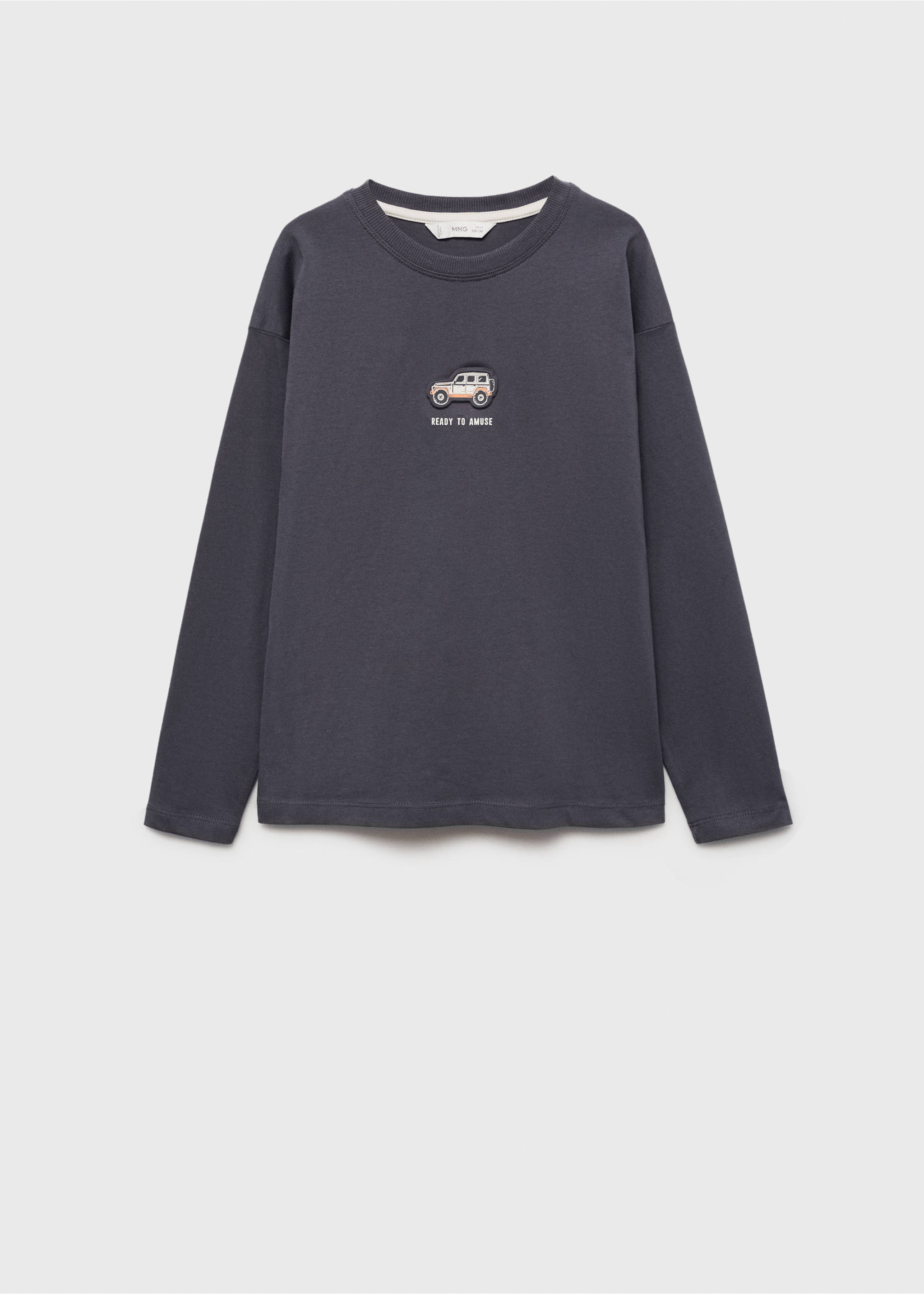 Printed cotton-blend T-shirt - Article without model, Dark Grey. Ref: 87053285-00.