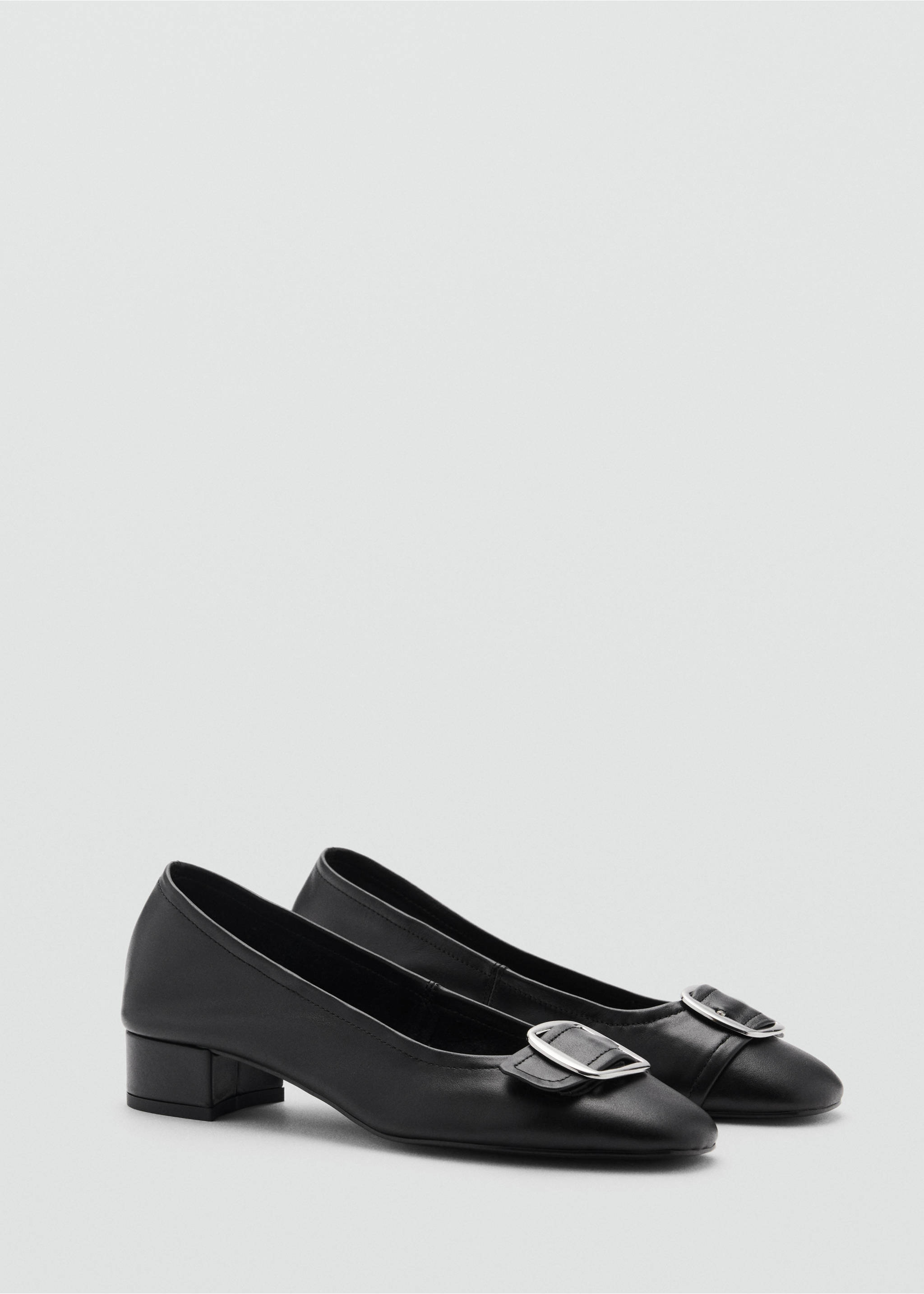 Buckle leather shoes - Medium plane, Black. Ref: 87053286-00.