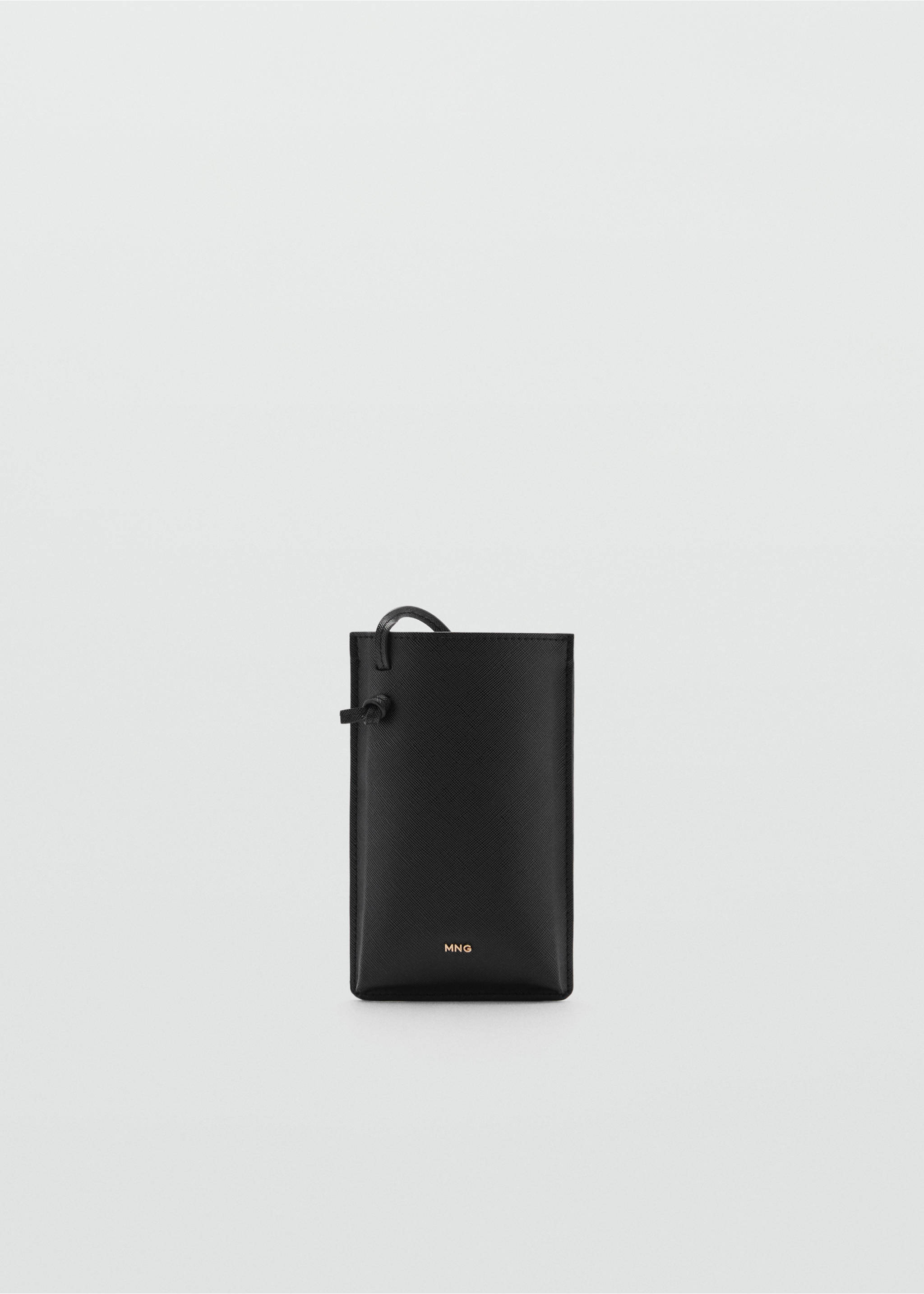 Handytasche mit Umhängeband im Saffiano-Effekt - Artikel ohne Model, Schwarz. Ref: 87053291-00.