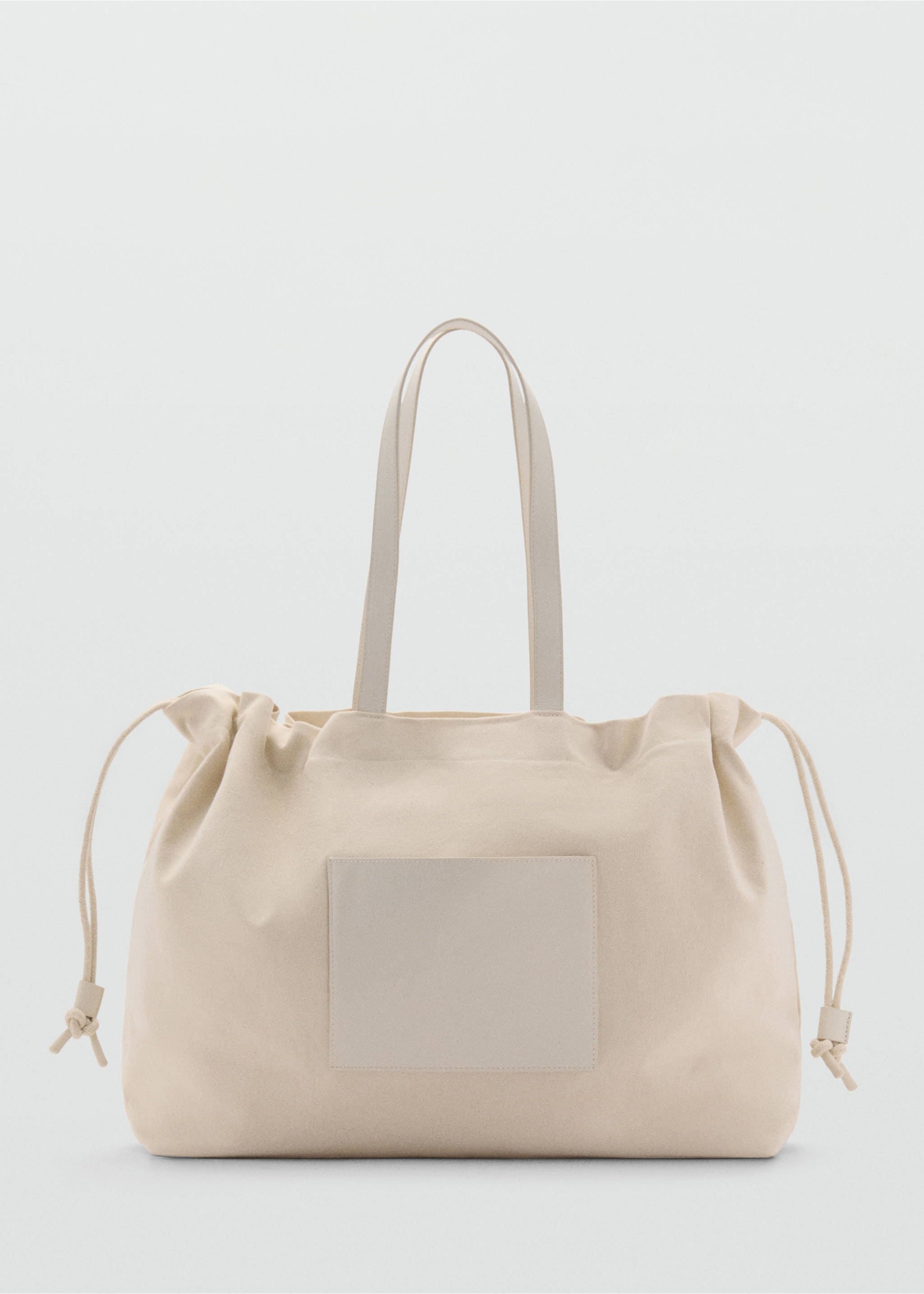 Leather-blend shopper bag - Article without model, Ecru. Ref: 87053294-00.