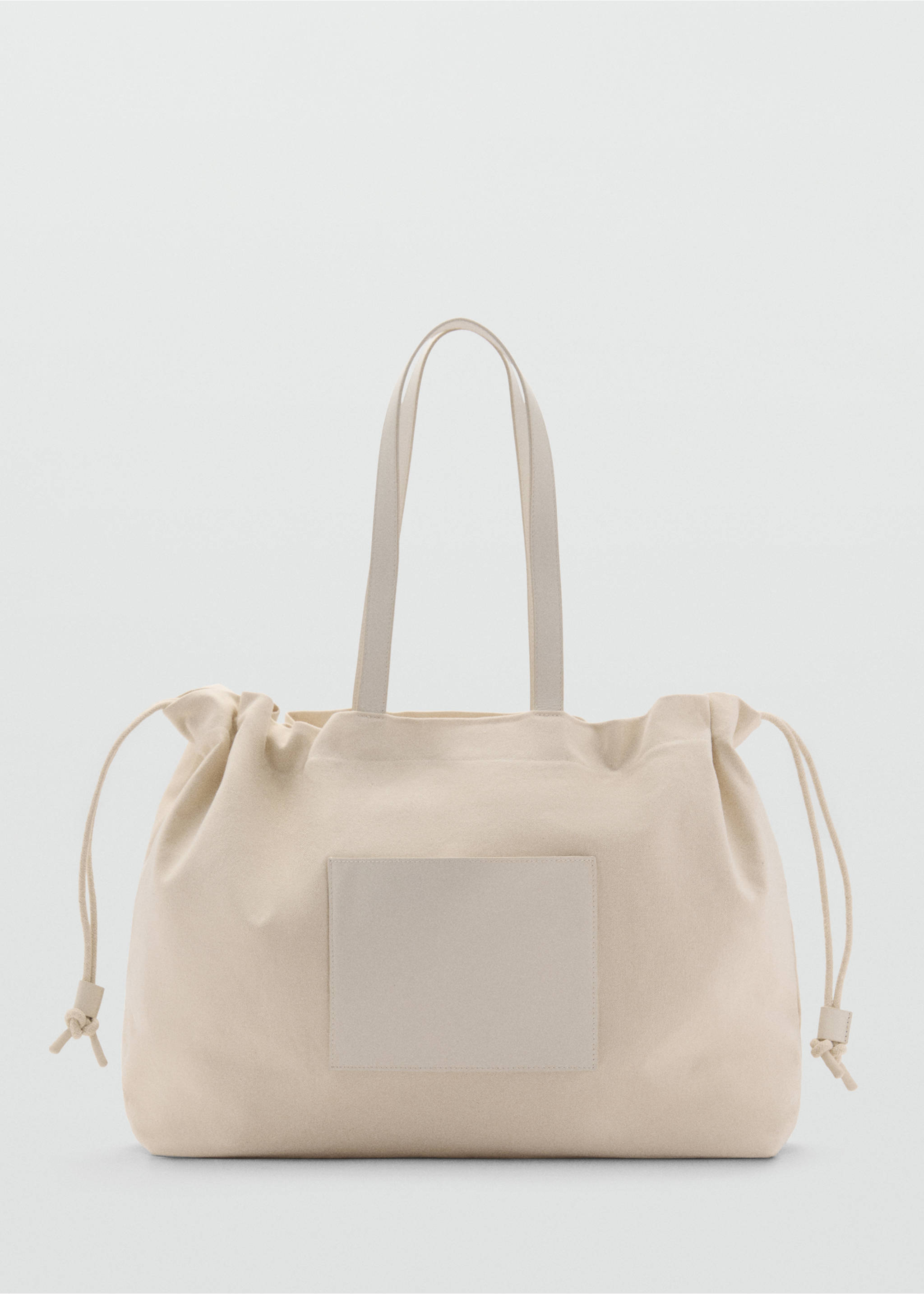 Leather-blend shopper bag - Article without model, Ecru. Ref: 87053294-00.