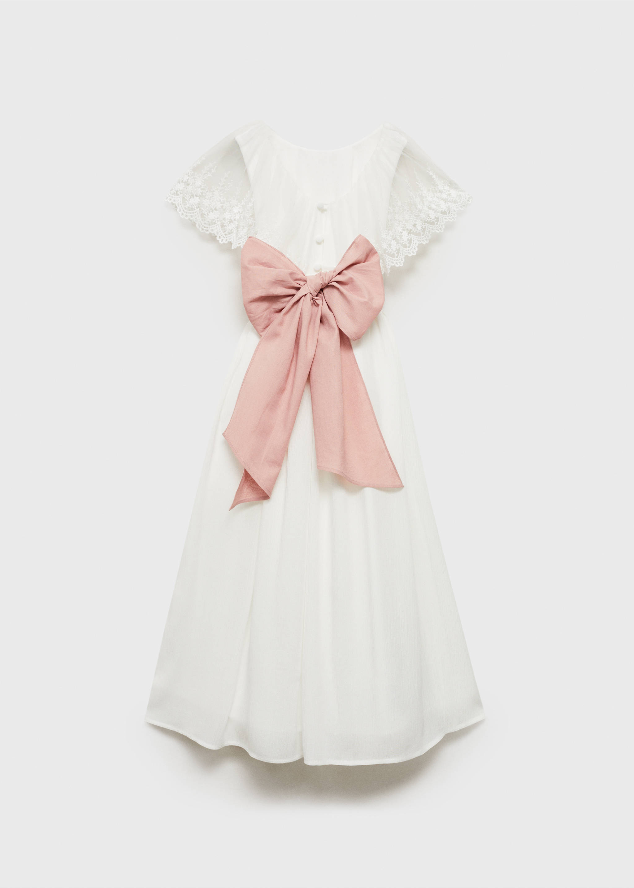 Embroidered detail dress - Reverse of the article, White. Ref: 87053635-00.