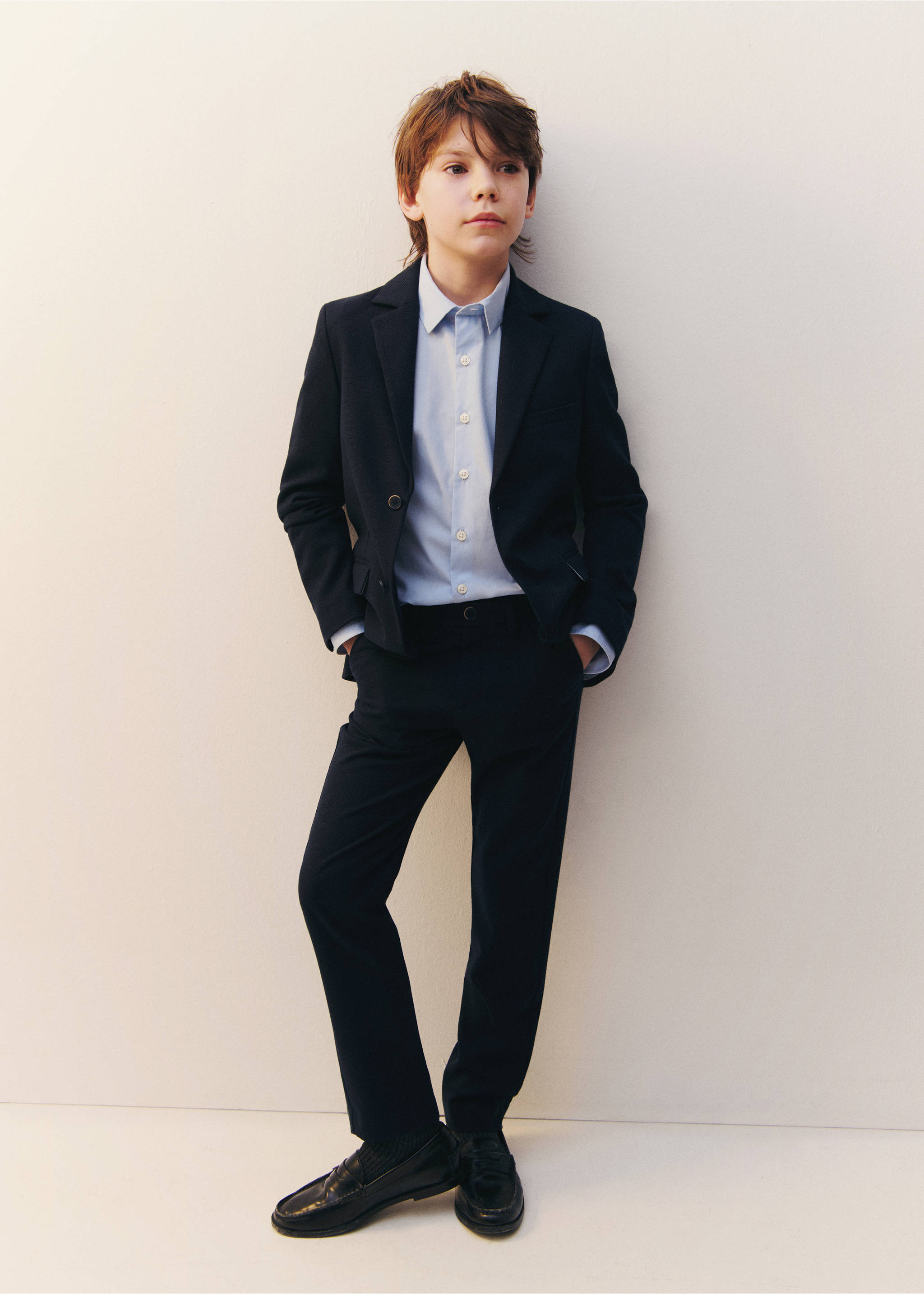 Cotton chinos - Details of the article 5, Dark Navy. Ref: 87053636-00.