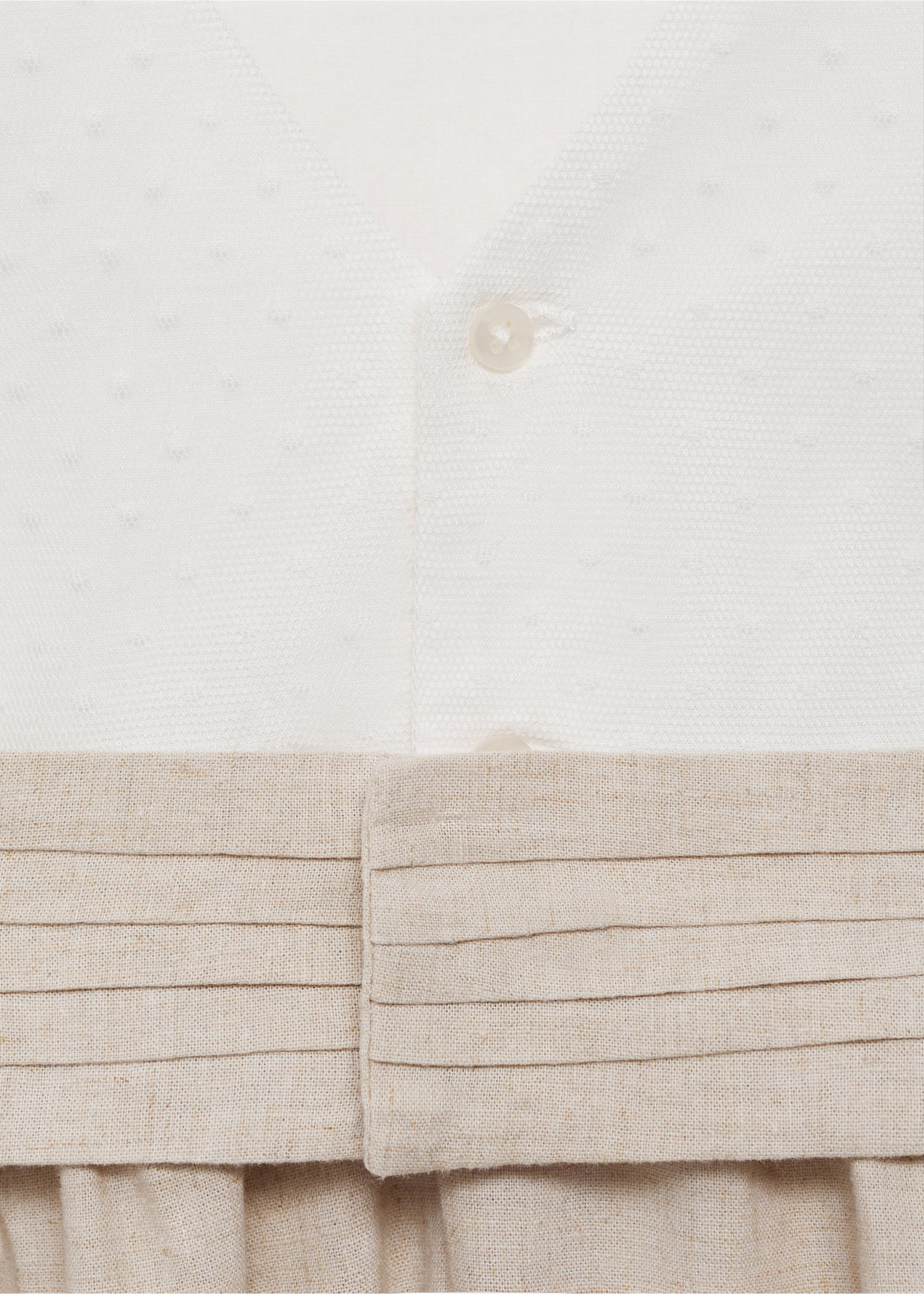 Vestido falda contraste - Detalle del artículo 0, Blanco. Ref: 87053638-00.