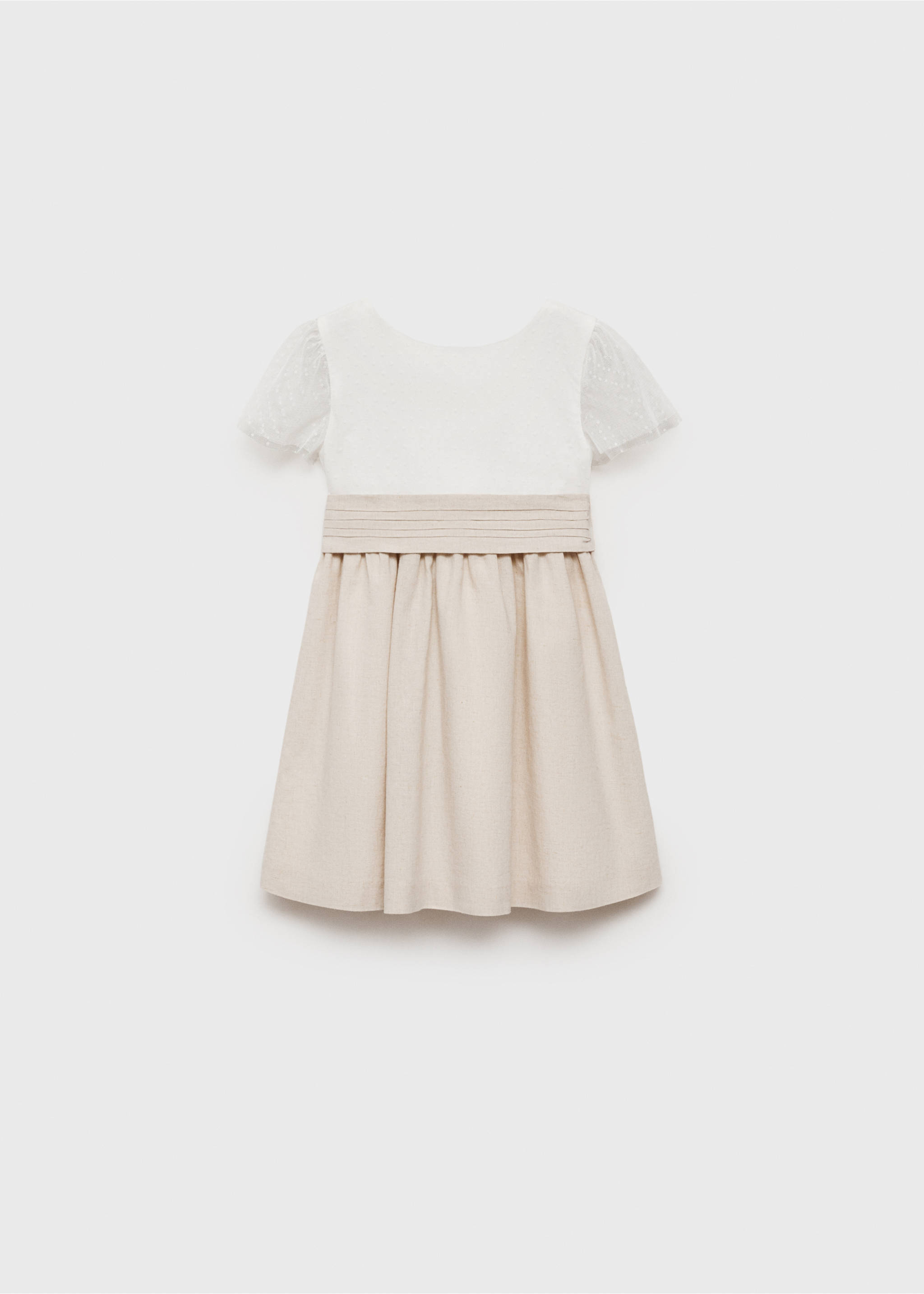 Contrast skirt dress - Article without model, White. Ref: 87053638-00.