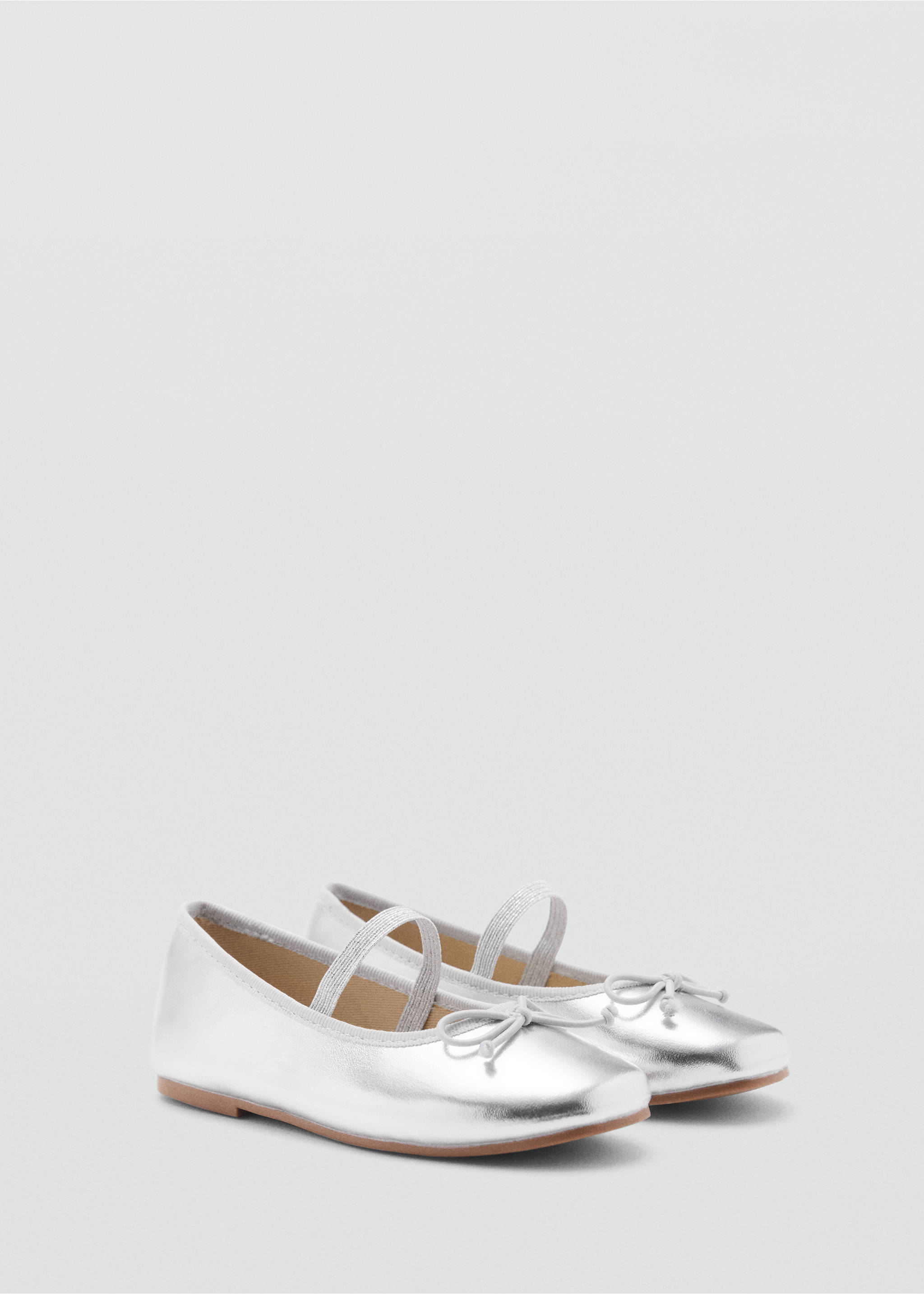 Ballet flats with metallic strap - Medium plane, Silver. Ref: 87053641-00.