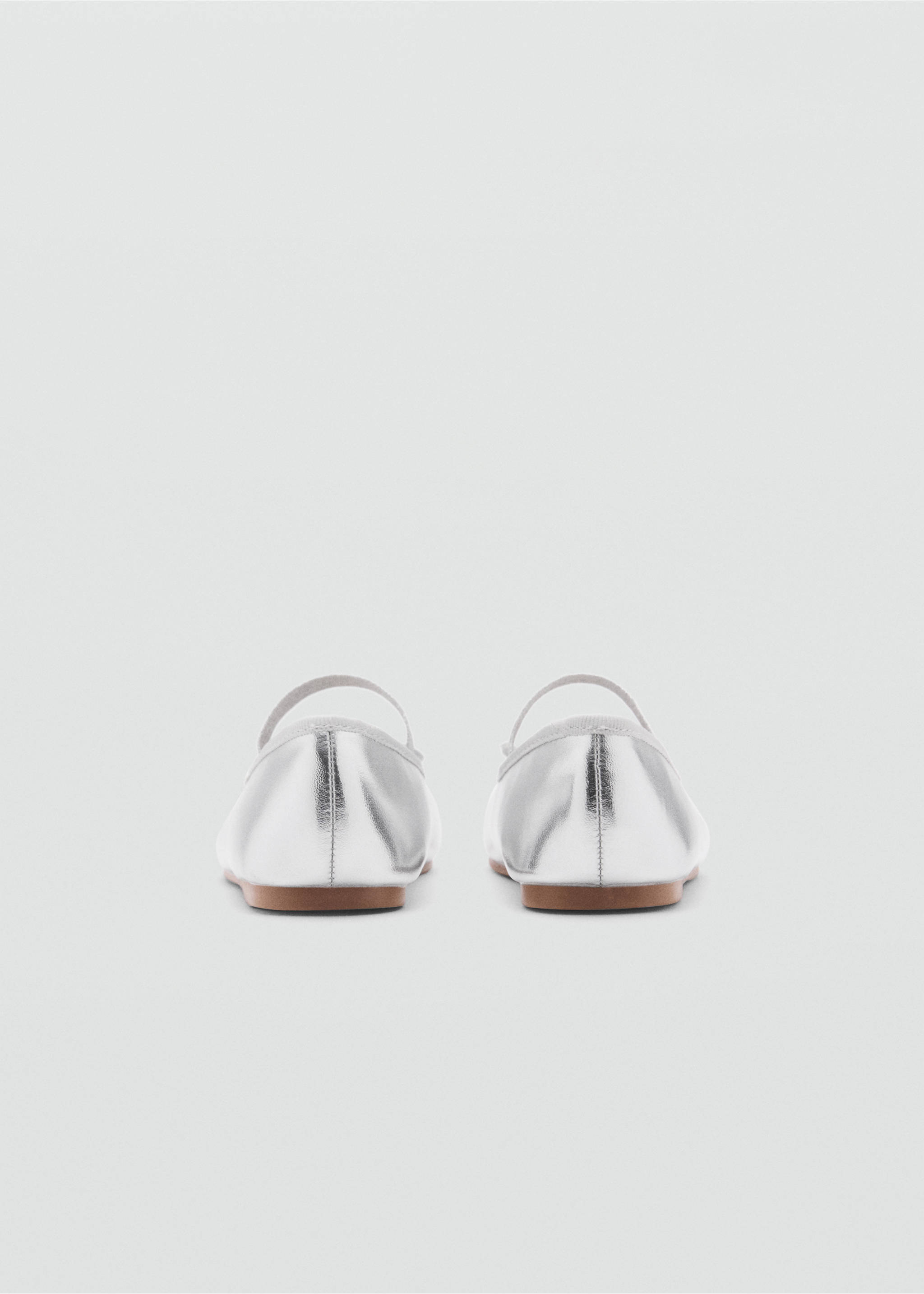 Ballet flats with metallic strap - Details of the article 1, Silver. Ref: 87053641-00.