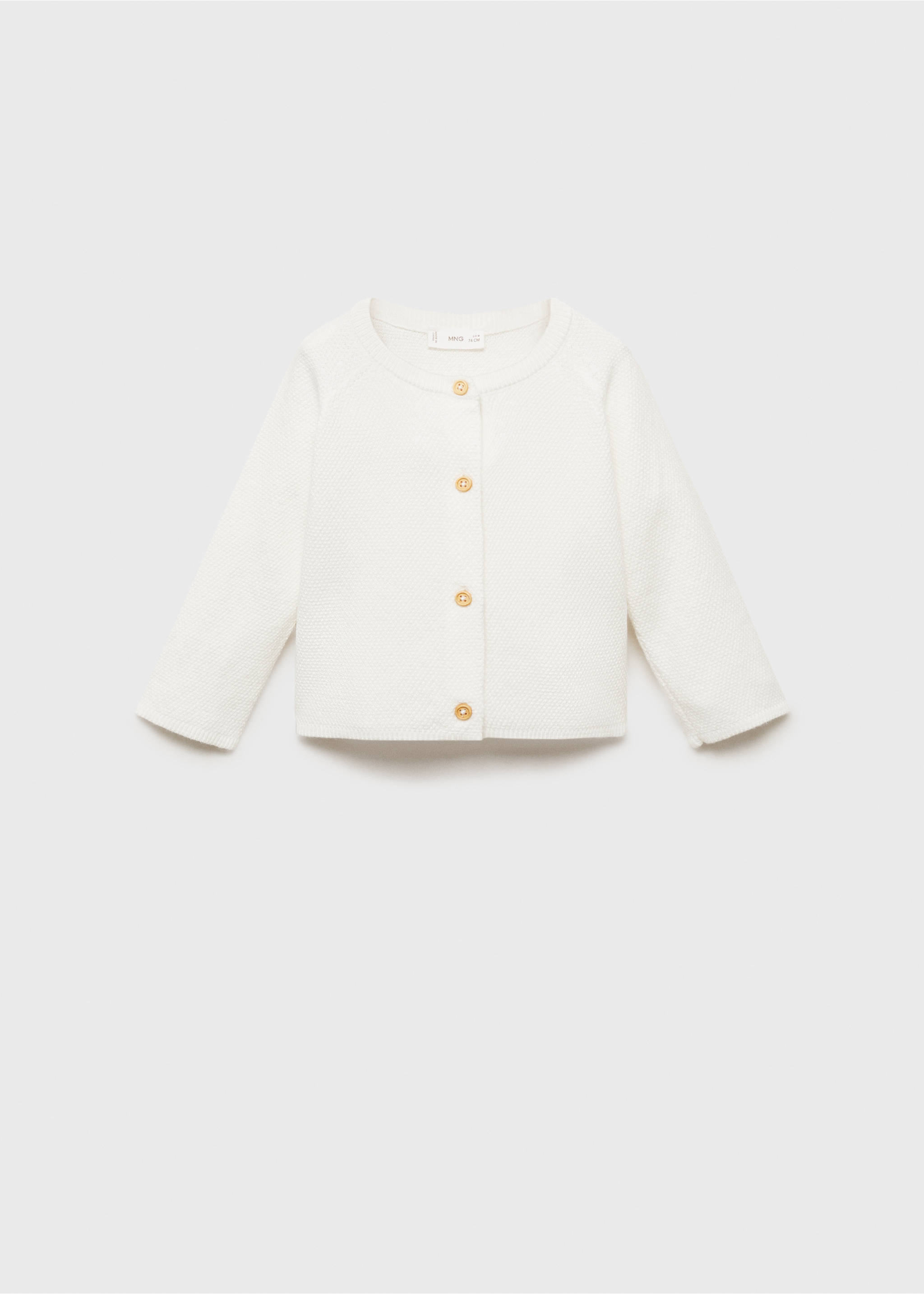 Knitted button cardigan - Article without model, Off White. Ref: 87053645-00.