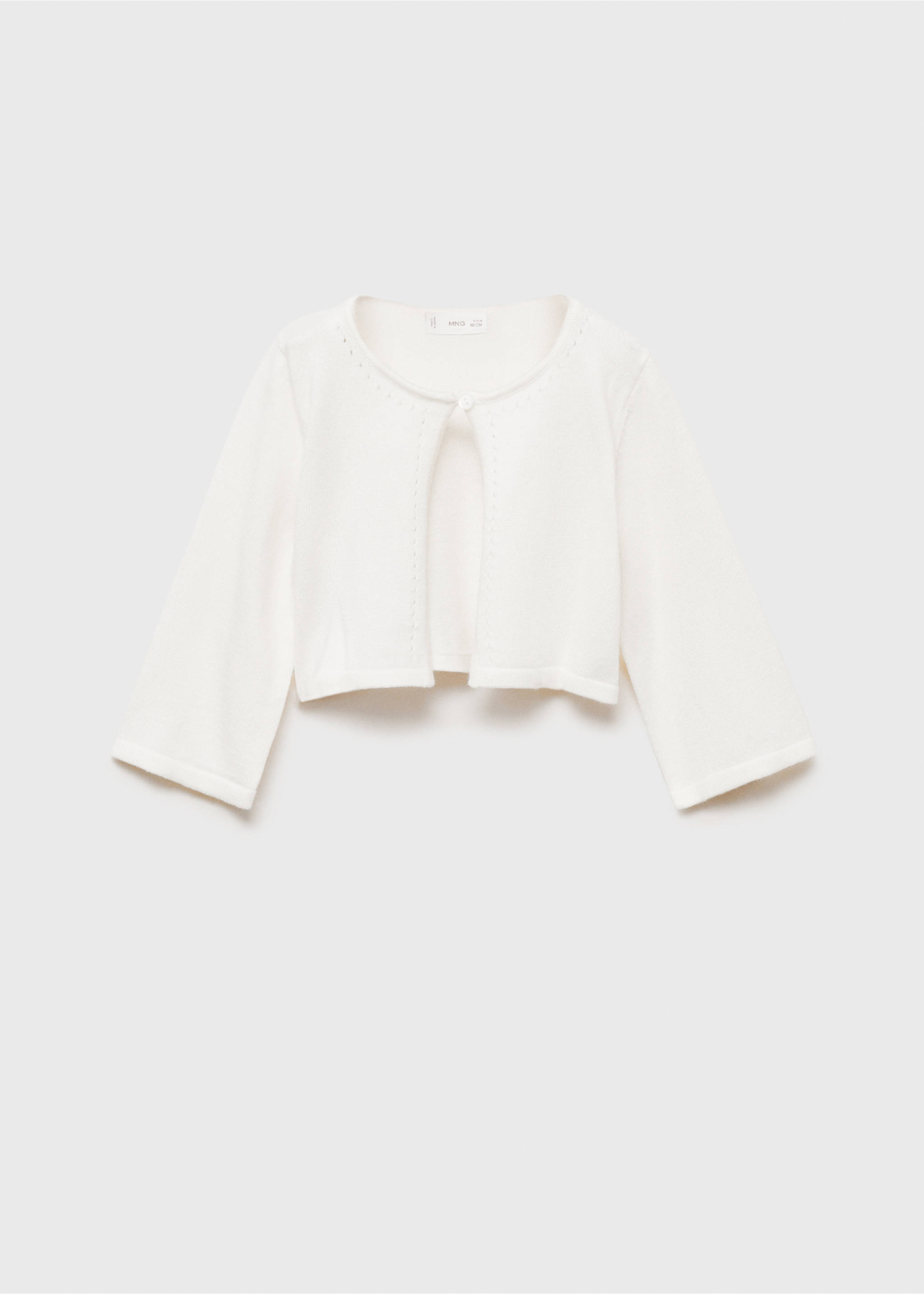 Openwork detail knit cardigan - Article without model, Off White. Ref: 87053648-00.