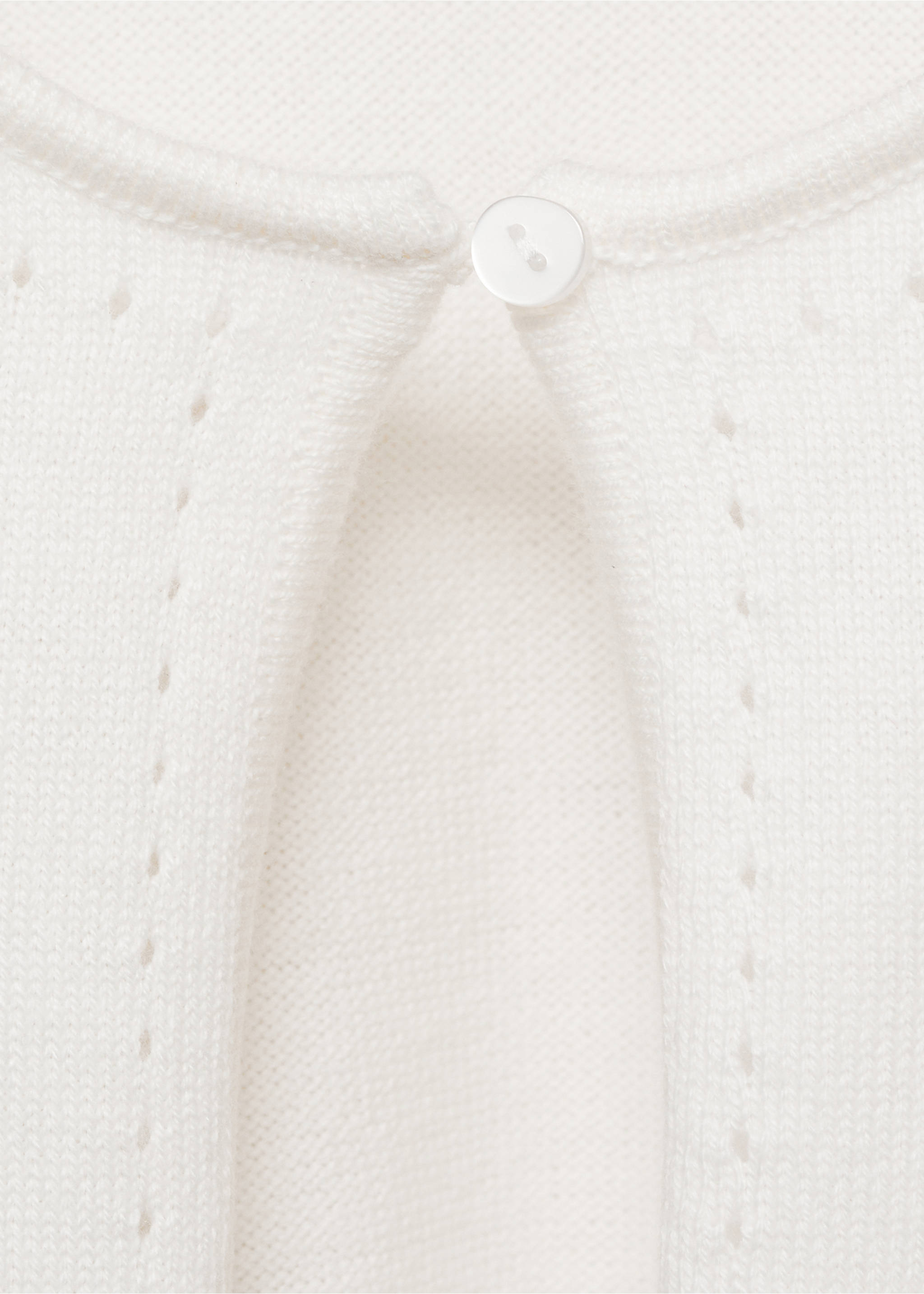 Openwork detail knit cardigan - Details of the article 8, Off White. Ref: 87053648-00.