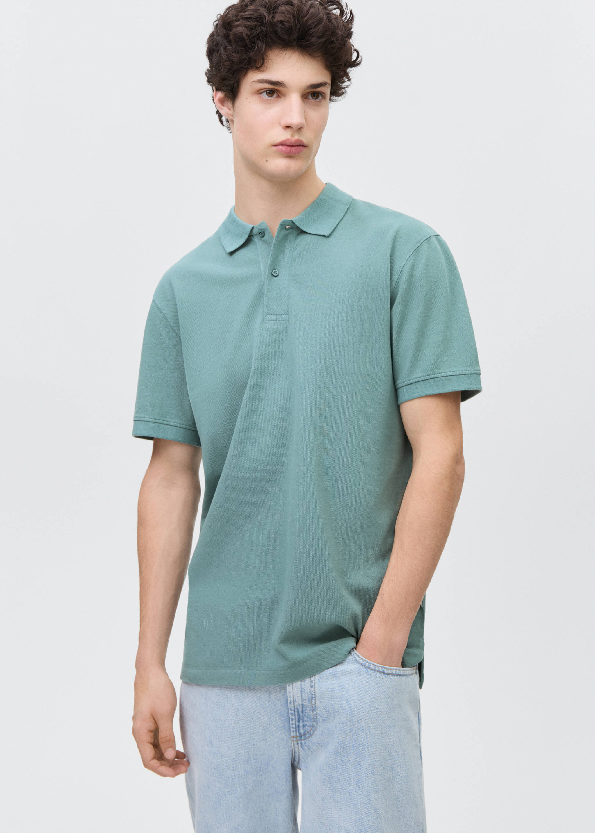 Cotton piqué polo shirt - Medium plane