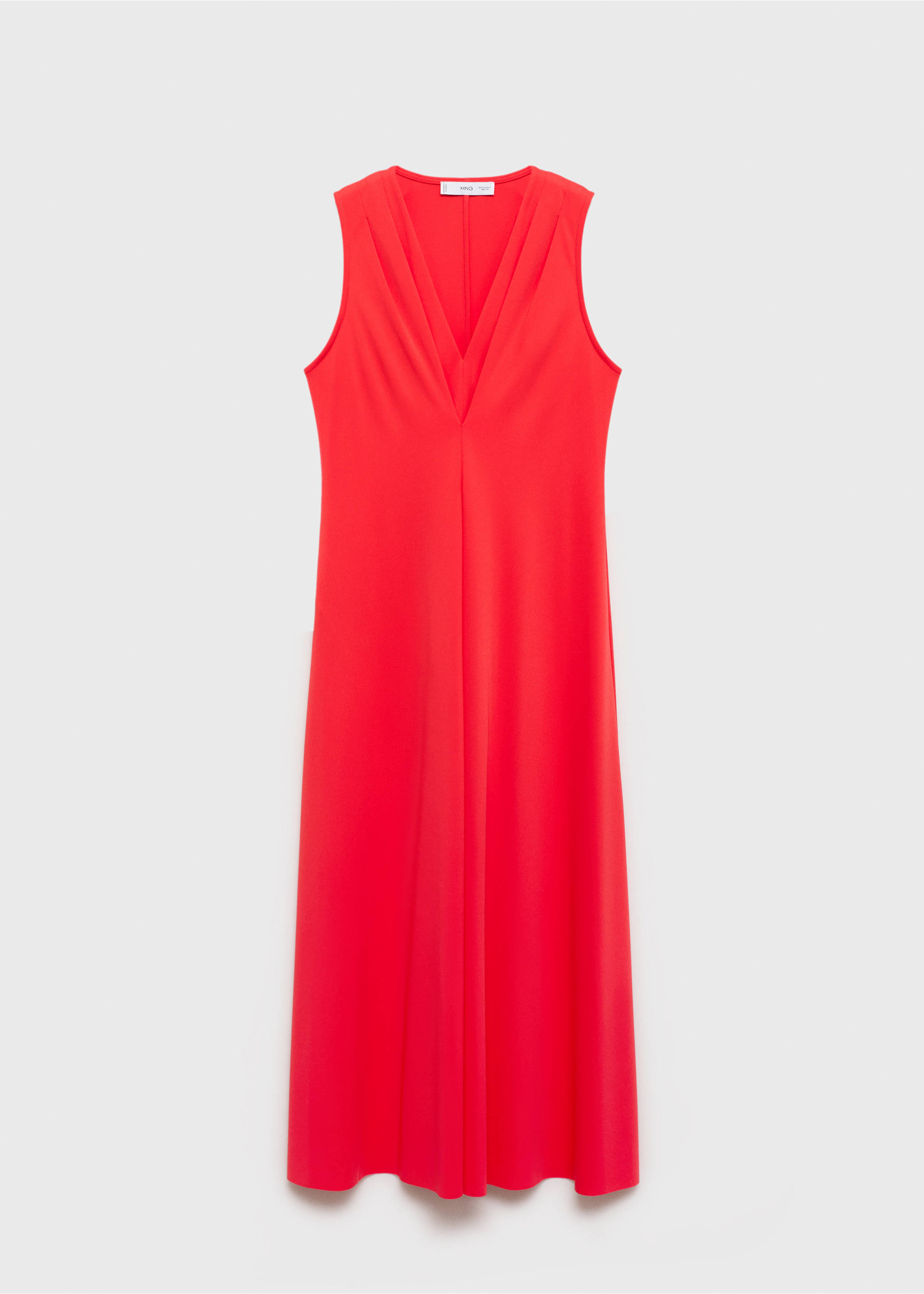 V-neck knitted dress - Article without model, Salmon. Ref: 87054064-00.