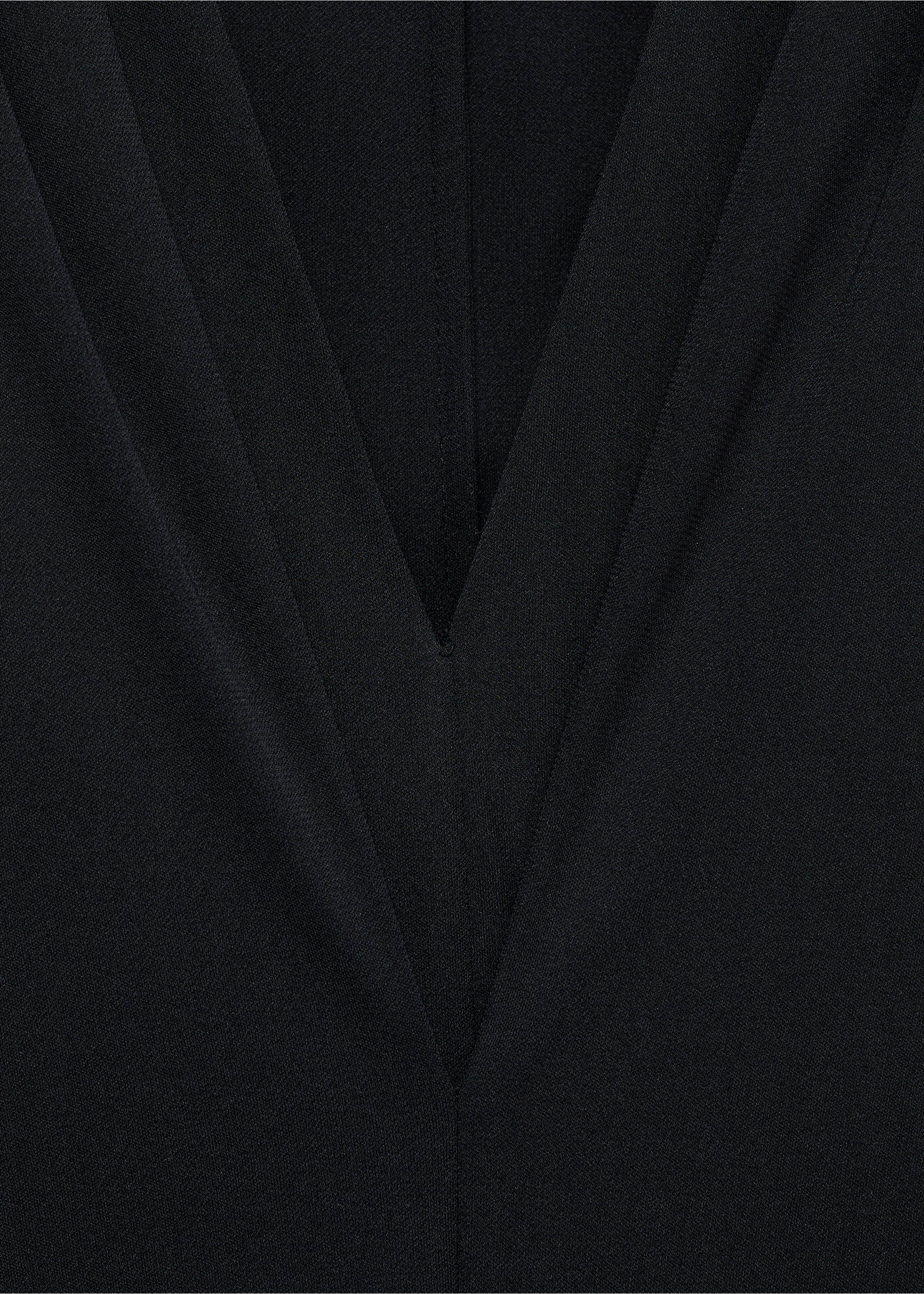 V-neck knitted dress - Details of the article 8, Black. Ref: 87054064-00.