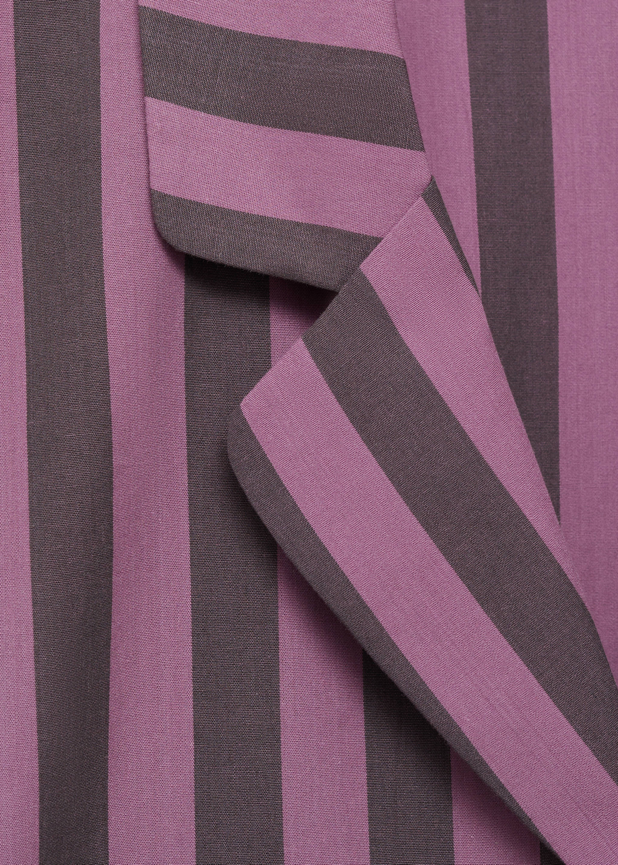 Two-tone woven striped short shirt - Details of the article 8