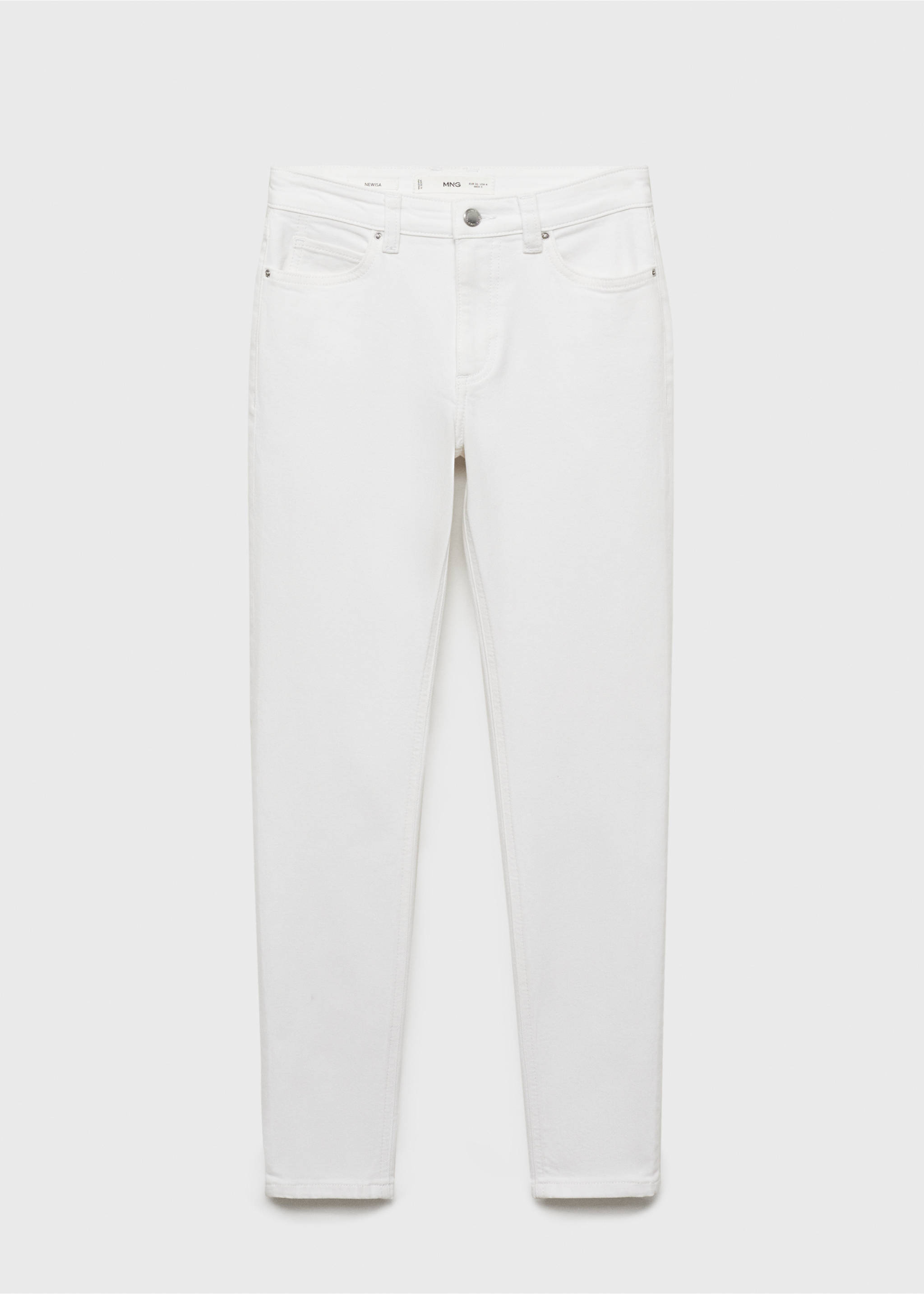 Mid-rise skinny jeans - Article without model, White. Ref: 87054070-00.