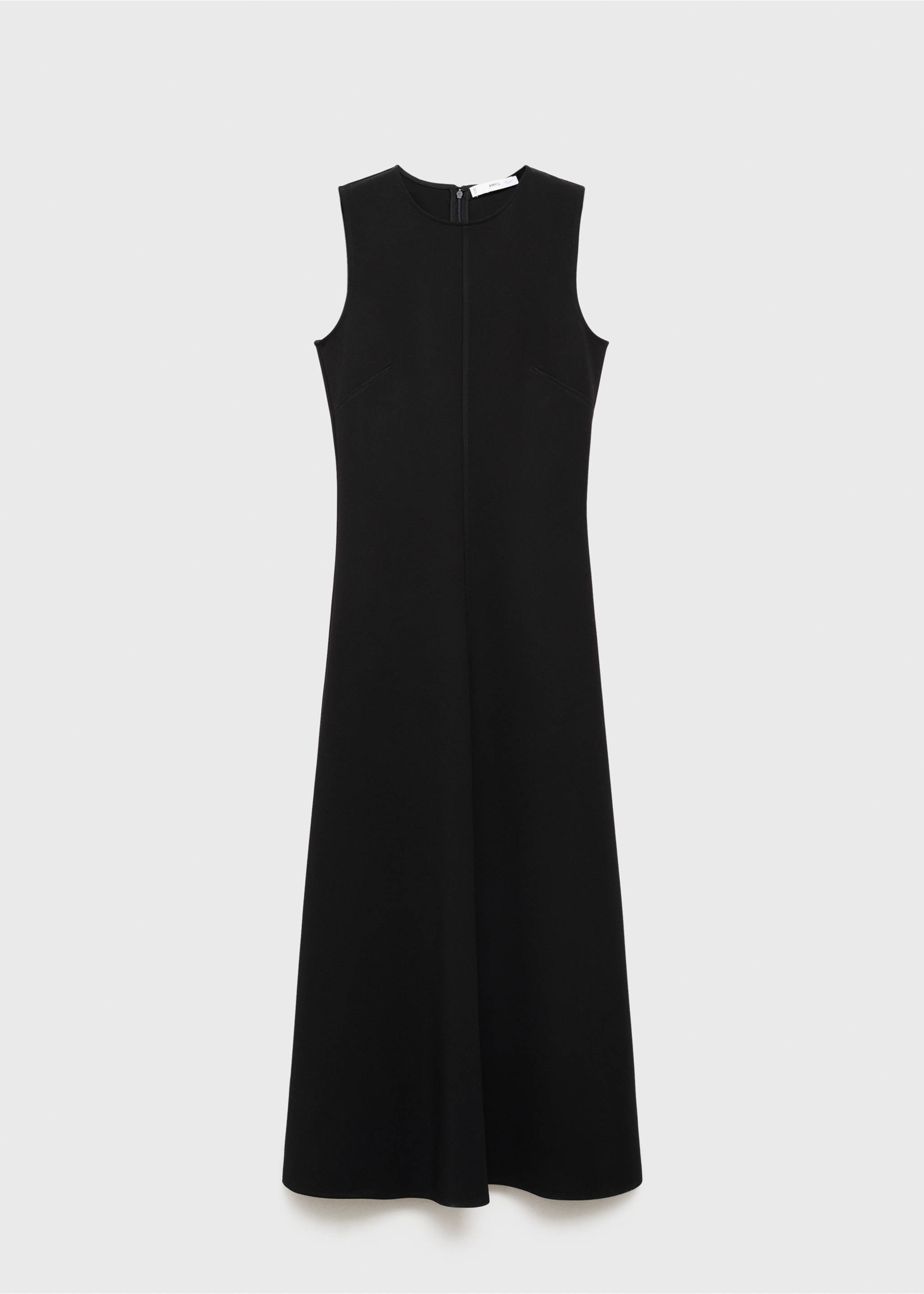 Flared midi-dress - Article without model, Black. Ref: 87054072-00.