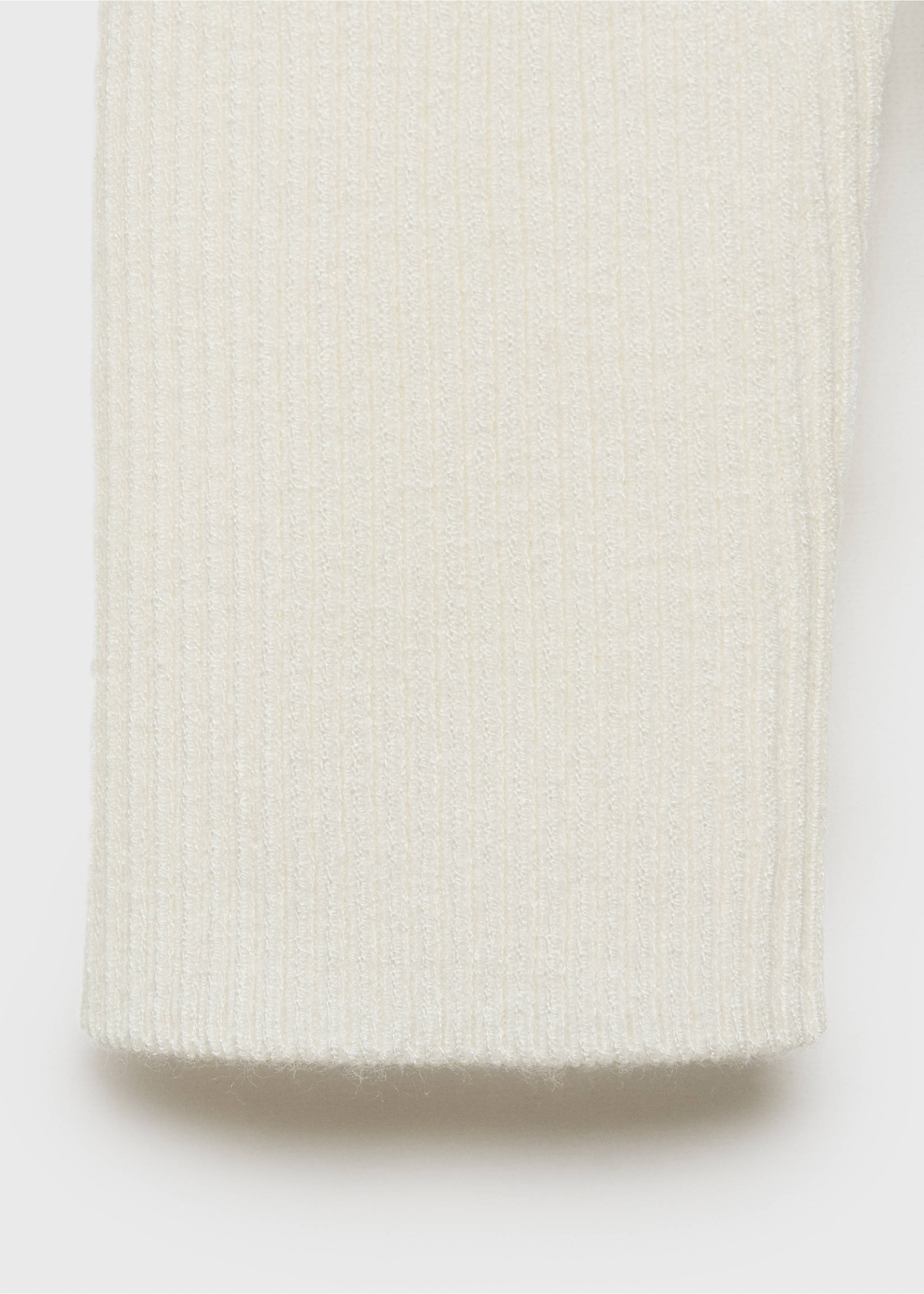 V-neck knitted cardigan - Details of the article 0, Ecru. Ref: 87054074-00.