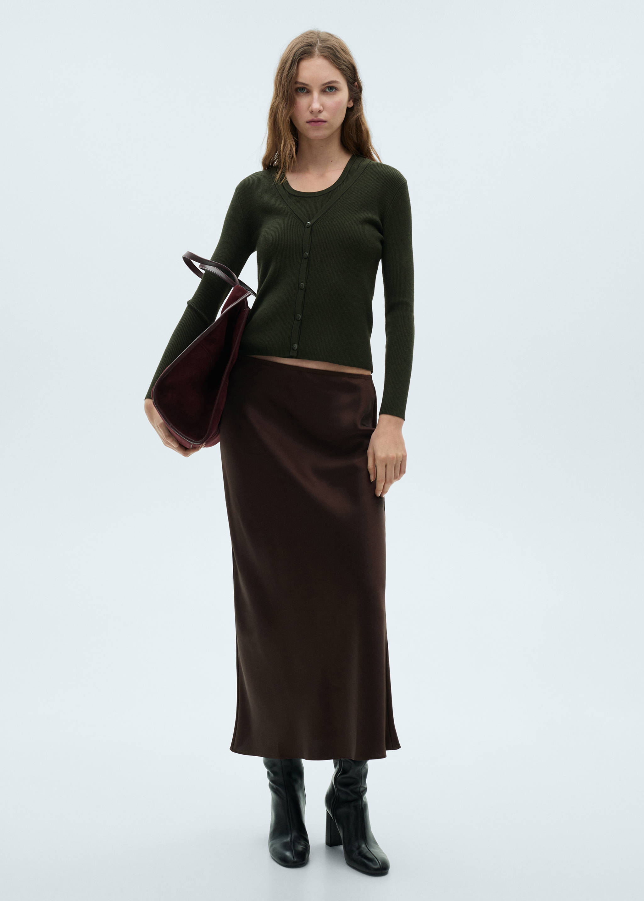 Strickcardigan mit V-Ausschnitt - Allgemeine Ansicht