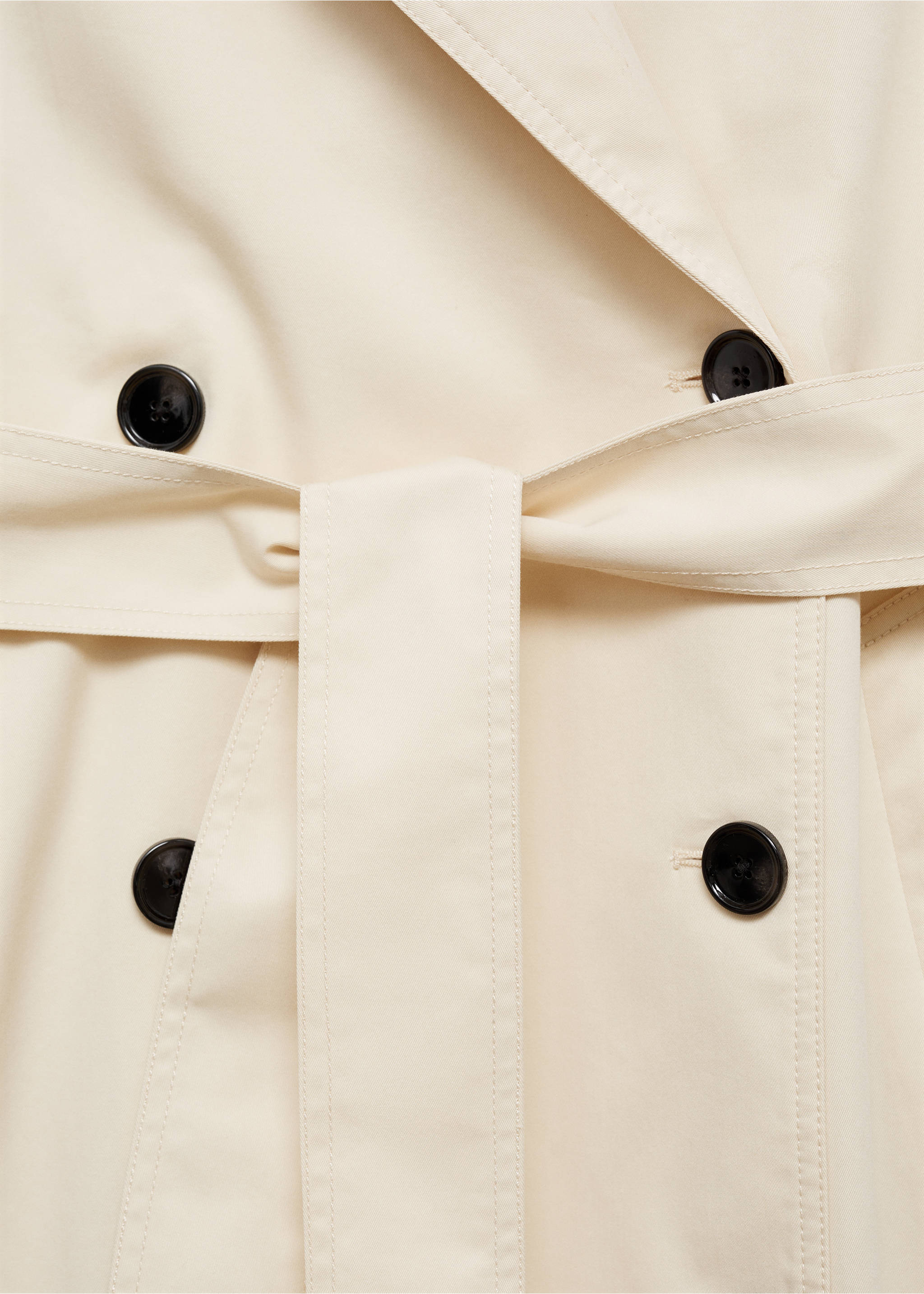 Long oversized double-breasted trench coat - Details of the article 8, Ecru. Ref: 87054076-00.
