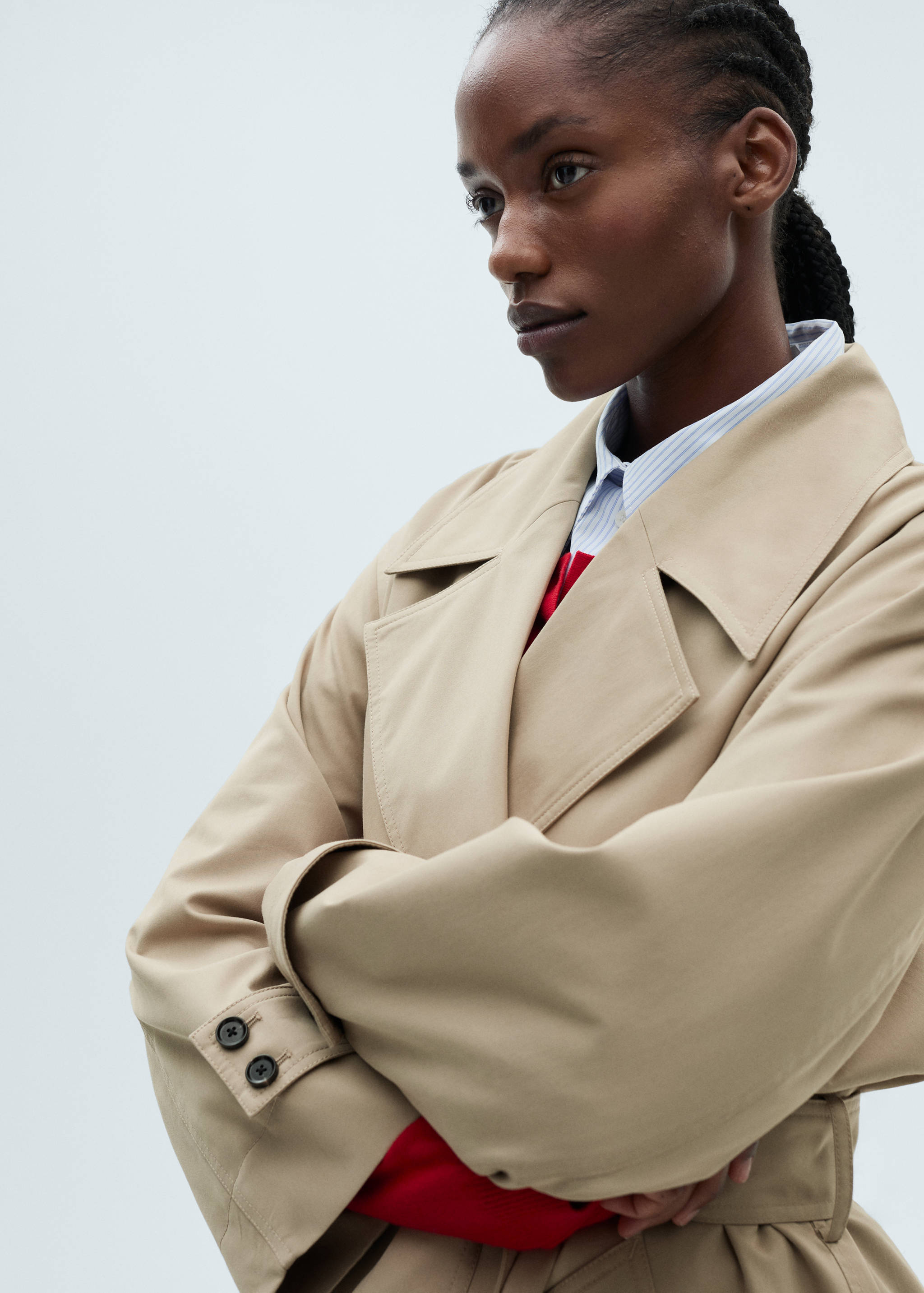 Lange oversized double-breasted trenchcoat - Detail van het artikel 5